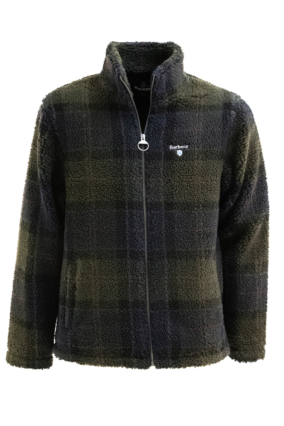 BARBOUR Pile sherpa in tartan, Marrone