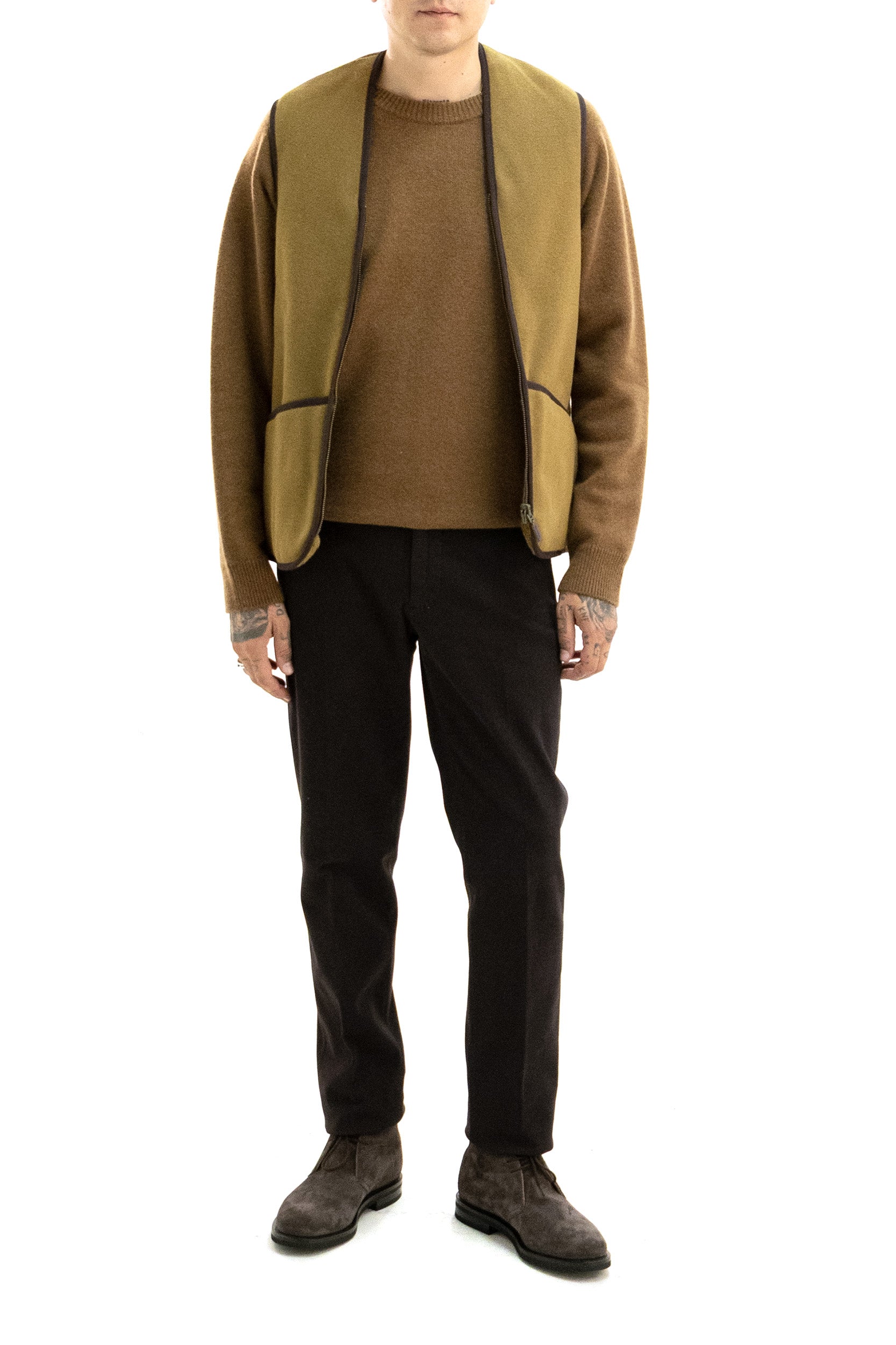 Gilet/fodera in pile di colore marrone<BR/> MLI0004 MLI1 BR31 BARBOUR 