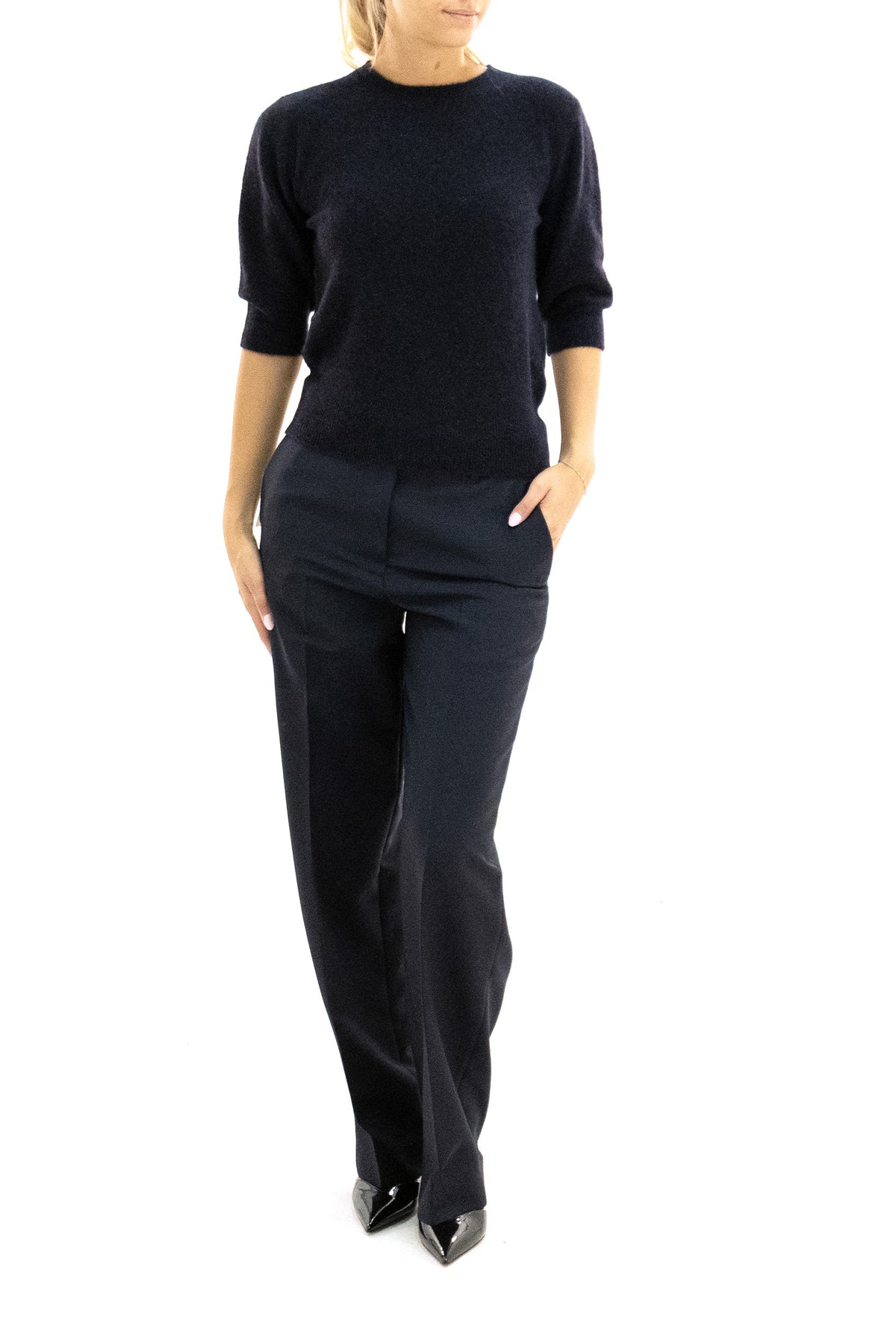 BASE Blue wool and lana sweater, view 2