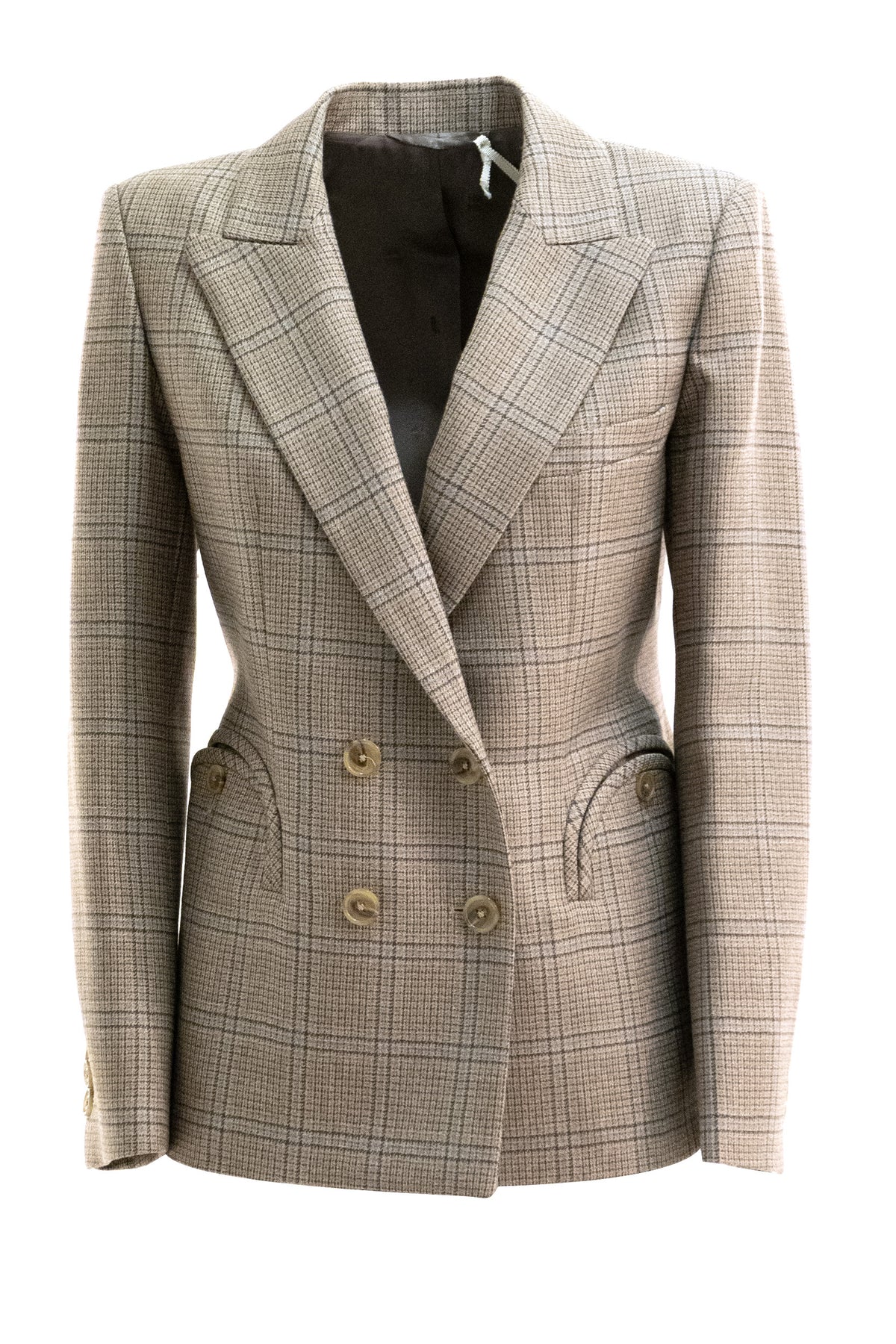 BLAZE' MILANO Giacca doppiopetto in lana principe di galles, Beige