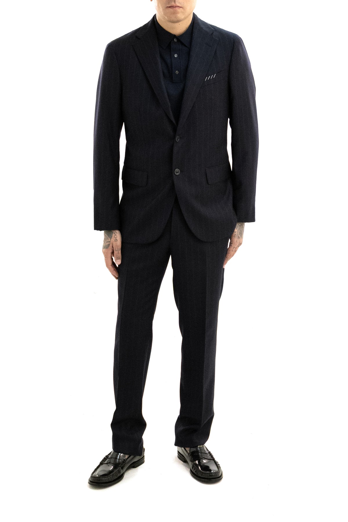 BOGLIOLI Blue single-breasted wool suit, view 2
