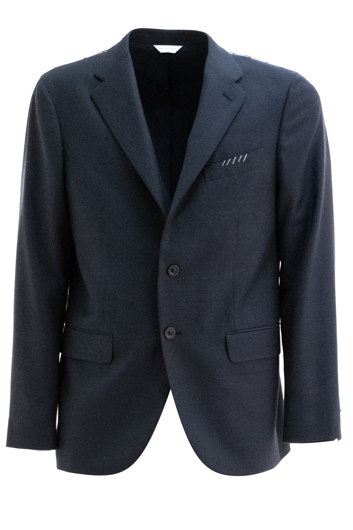 BOGLIOLI Blue single-breasted pinstriped wool suit