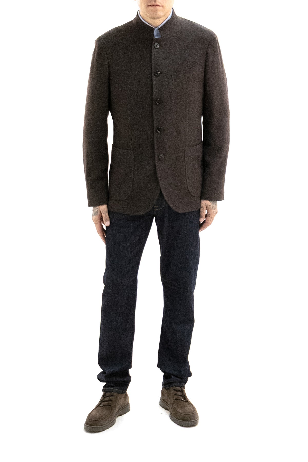 BOGLIOLI Giacca Gassman in soft lana e cashmere di colore marrone, vista 2
