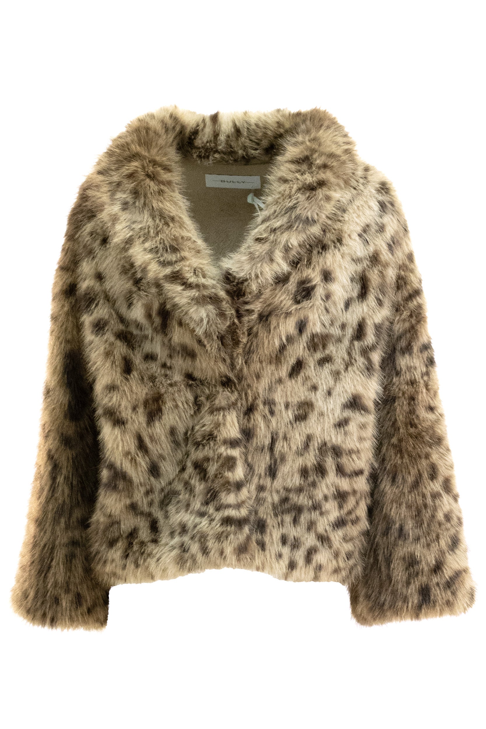 Caban in Faux-Fur Animalier<BR/> BA26-7323 LEO CAMMELLO BULLY 