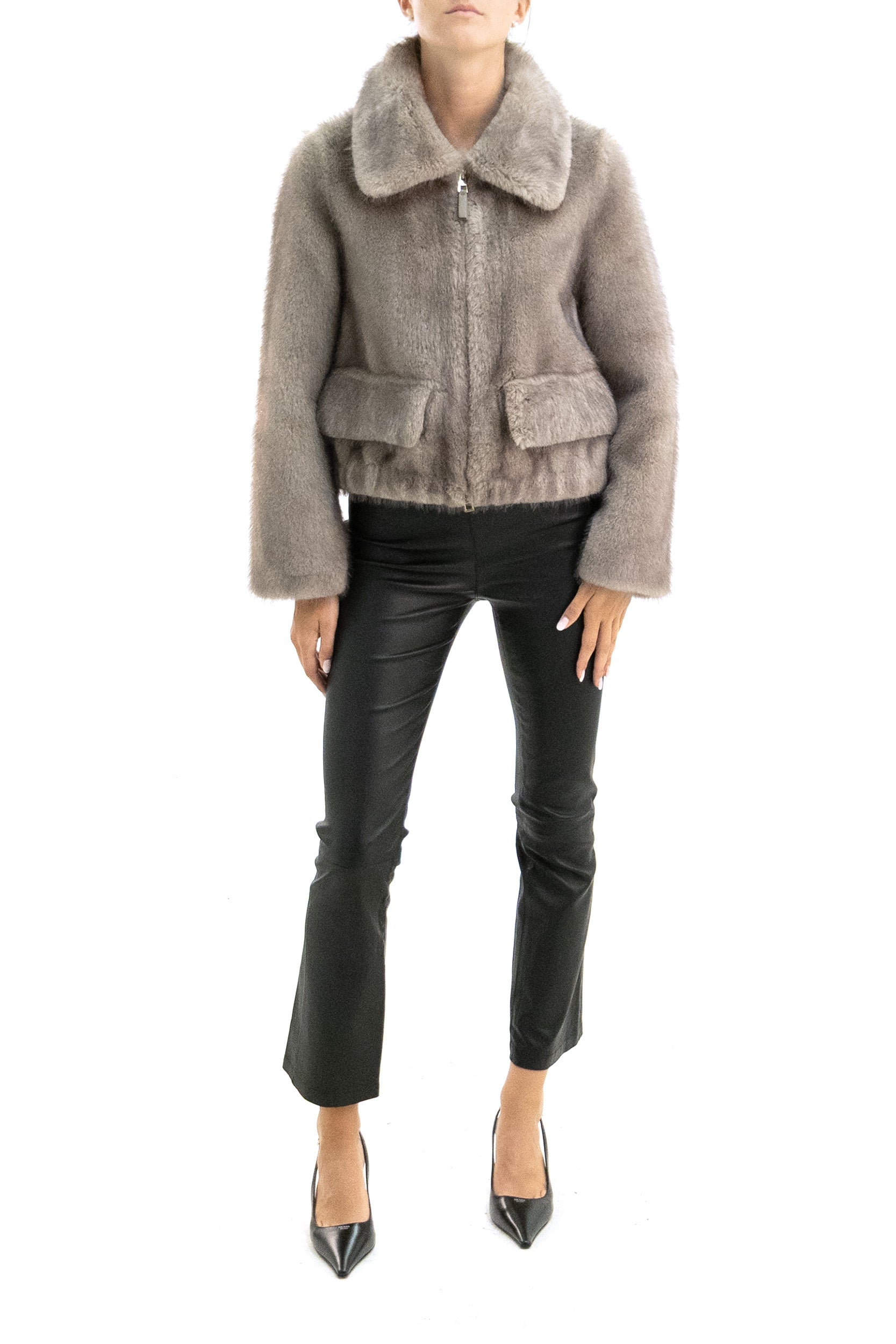 Giubbino in Faux-Fur<BR/> BA26-7362 TAUPE BULLY 