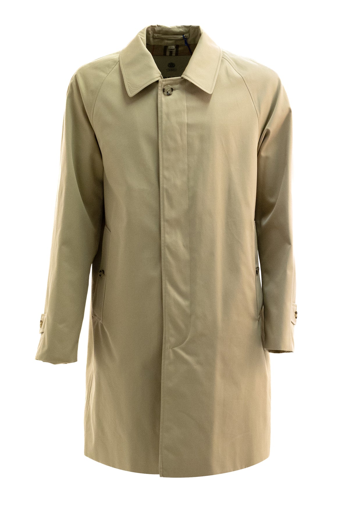 BURBERRY Car coat Heritage Camden in gabardine di cotone di colore beige