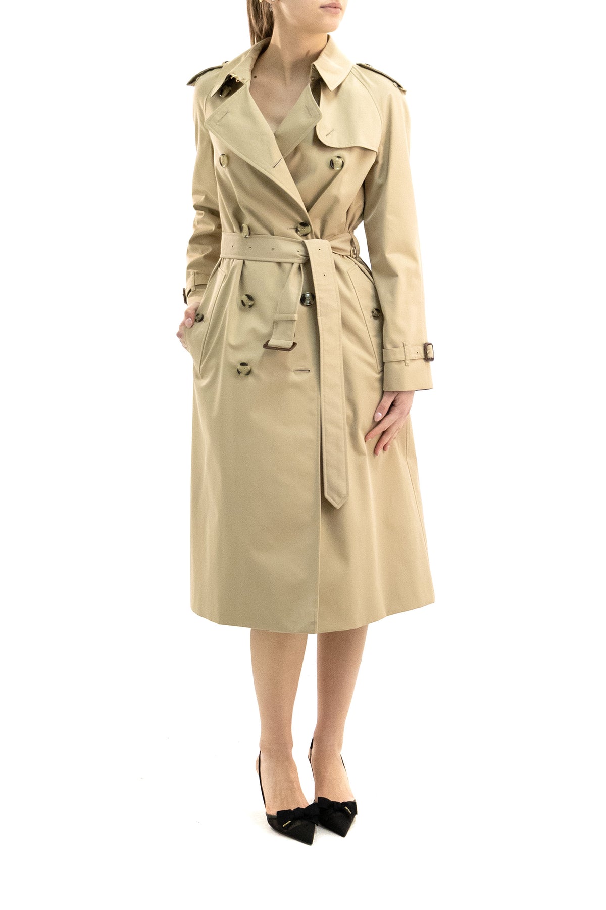 BURBERRY Trench Heritage Waterloo in gabardine color beige, vista 2