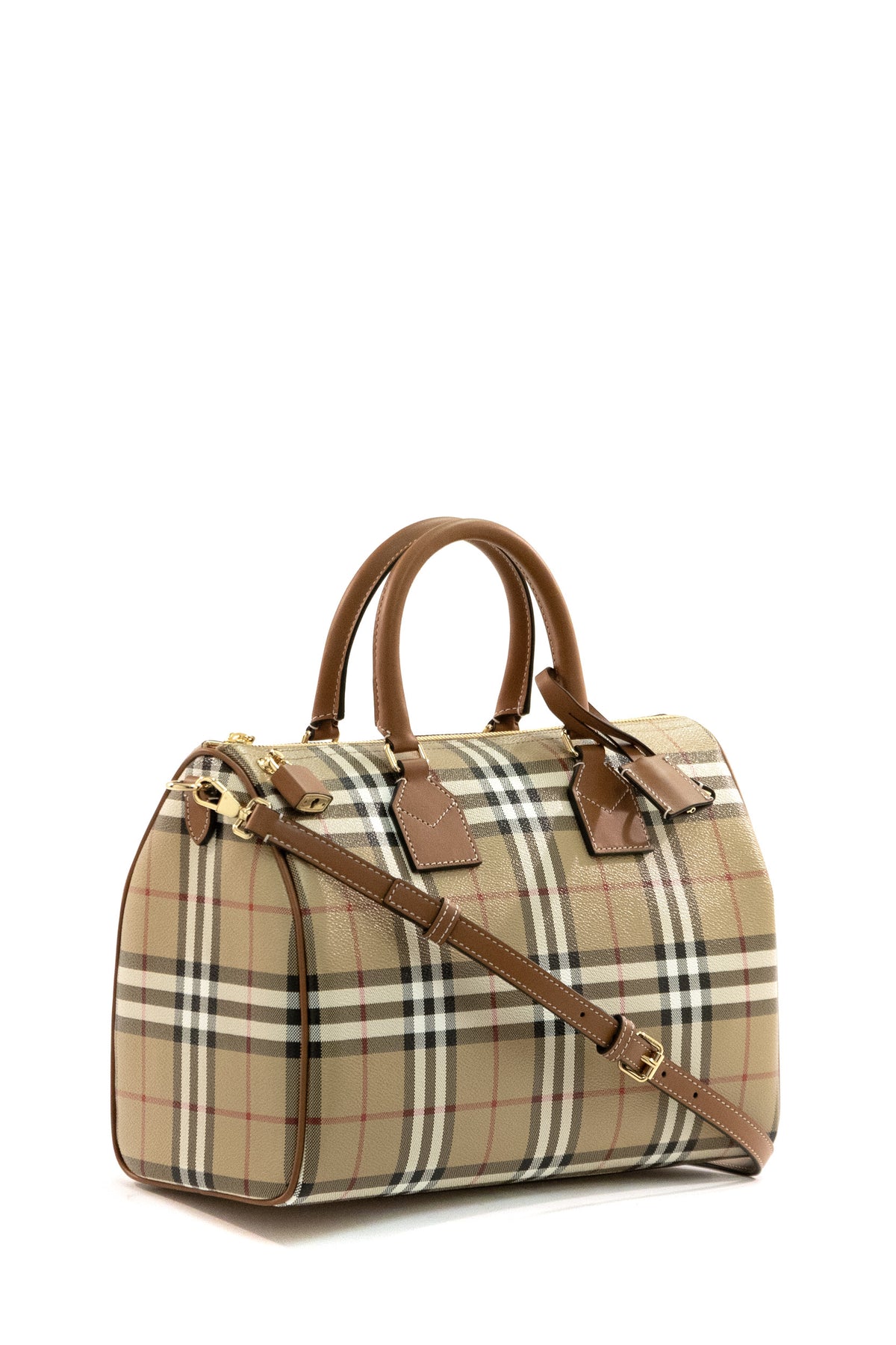 BURBERRY Borsa bowling in Check media di colore marrone, vista 2
