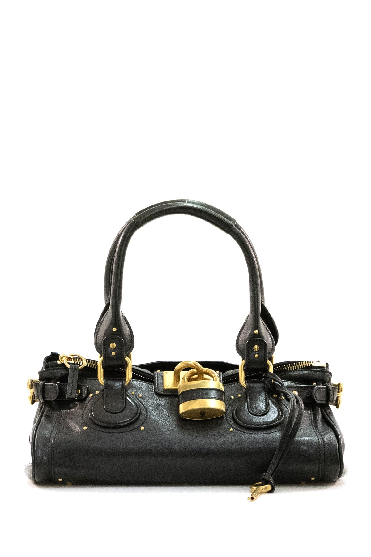 CHLOE' Borsa Paddington in Pelle Granata, Nero