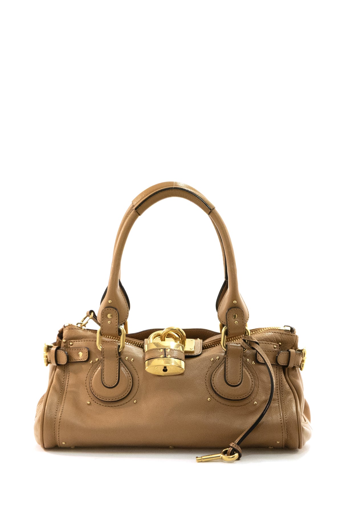 CHLOE' Borsa Paddington in Pelle Granata, Marrone