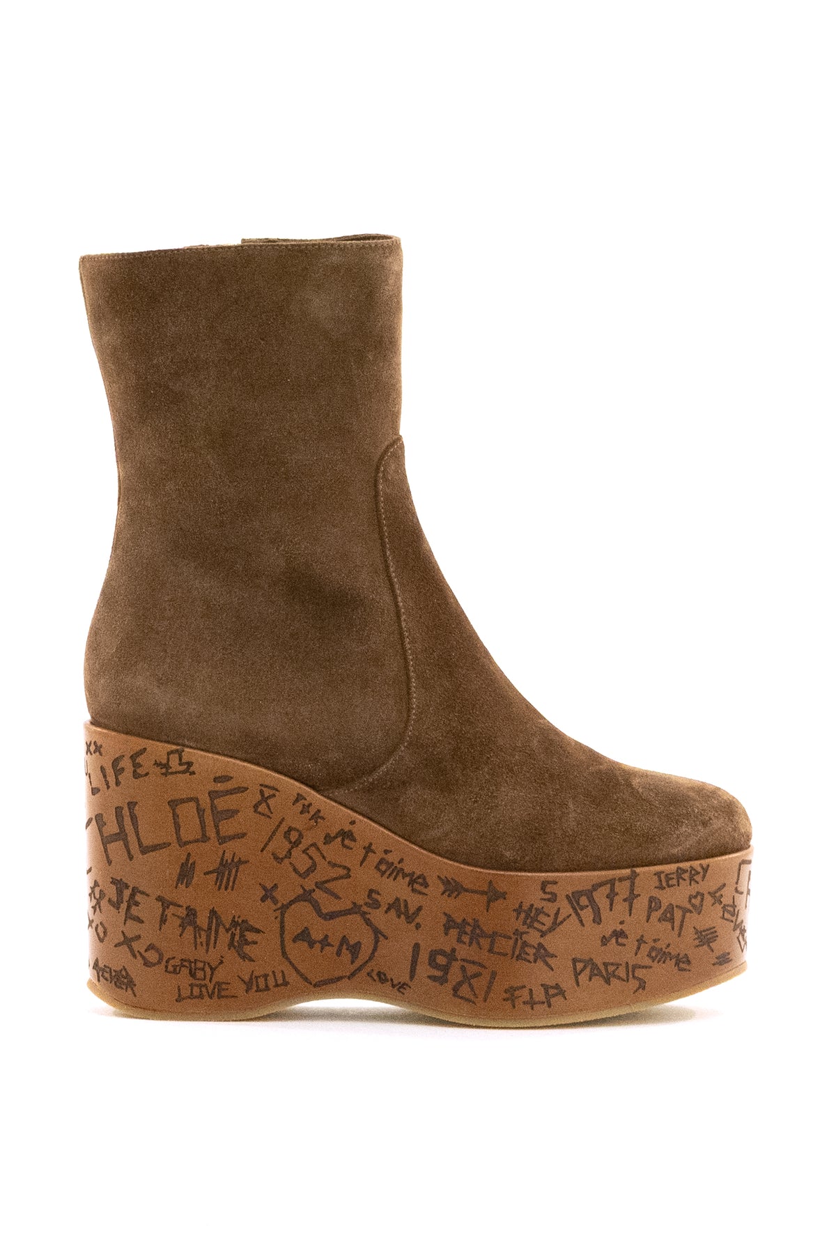 CHLOE' Stivaletti Maxime in suede di colore marrone