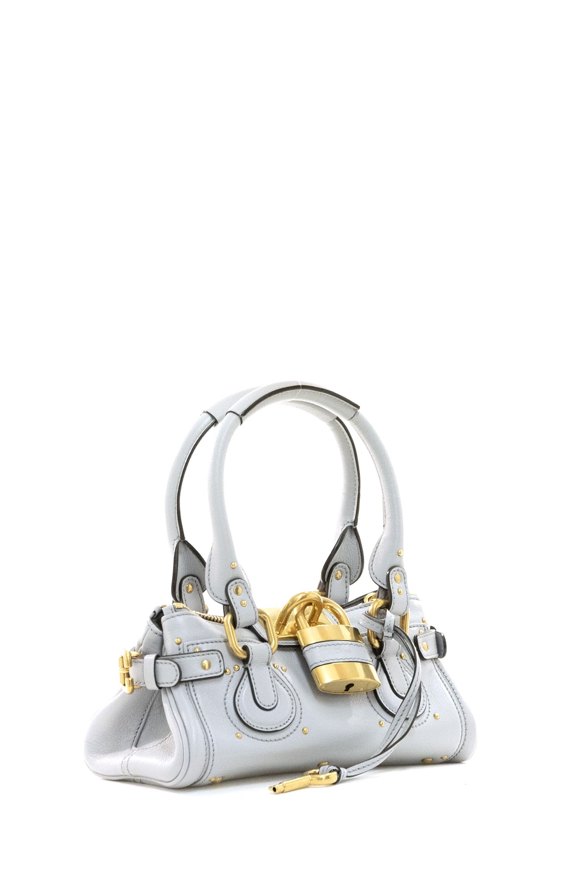 CHLOE' Borsa Paddington Piccola in Pelle, Perla, vista 2