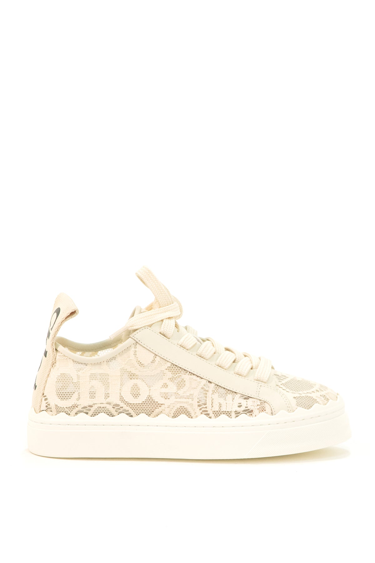 CHLOE' Sneakers low-top in pizzo color beige