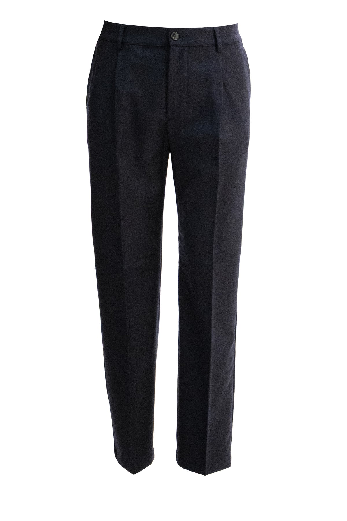 CRUNA Pantaloni in lana di colore nero