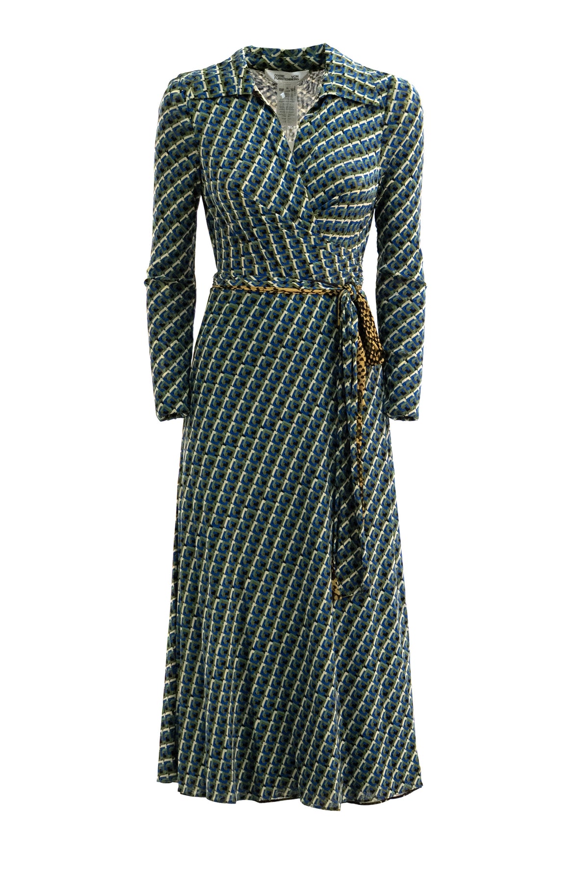 DIANE VON FURSTENBERG Abito midi in nylon di colore verde