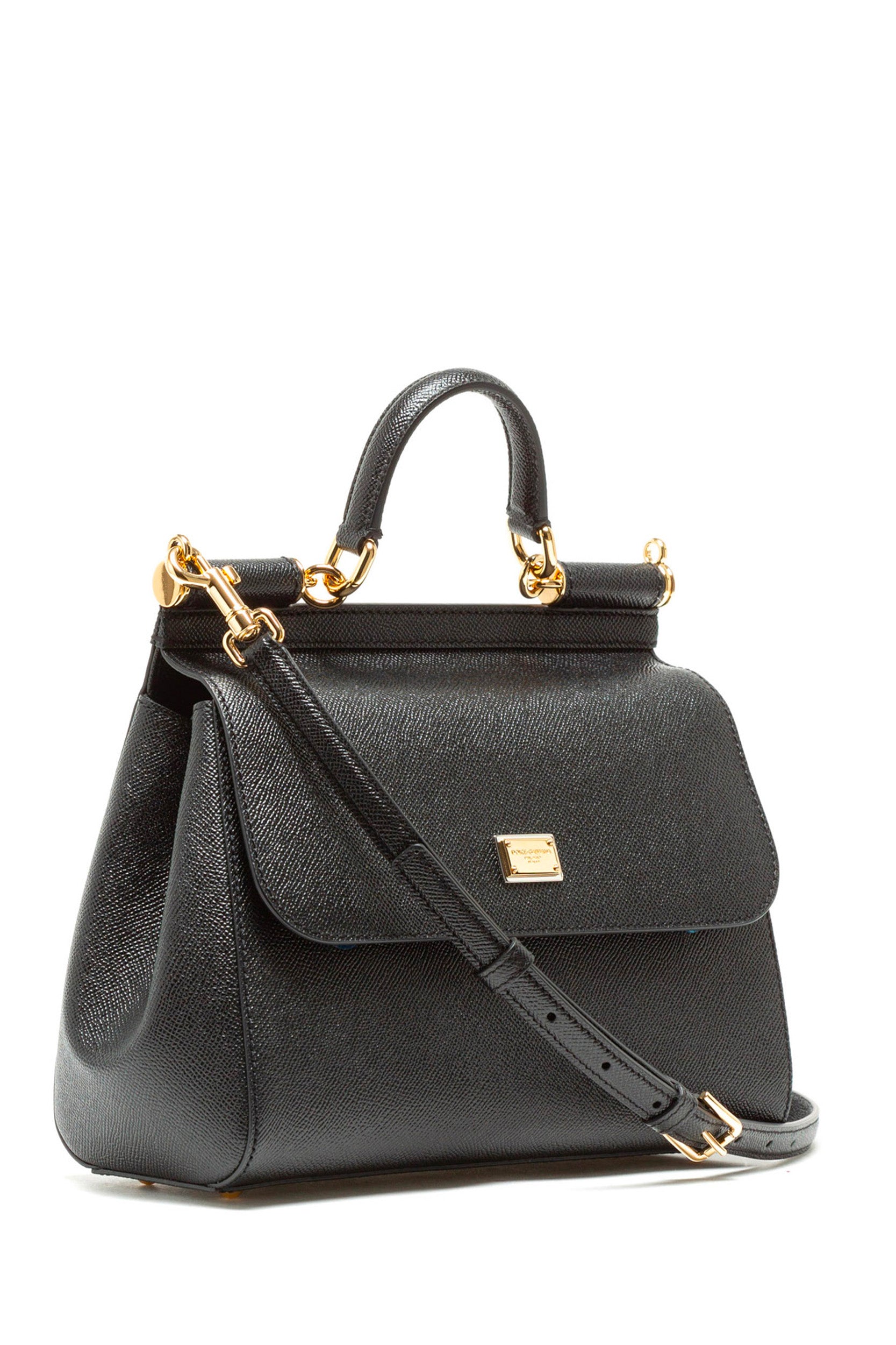 Borsa Sicily Grande a mano in pelle Dauphine color nero<BR/> BB6002 B1001 80999 DOLCE & GABBANA 