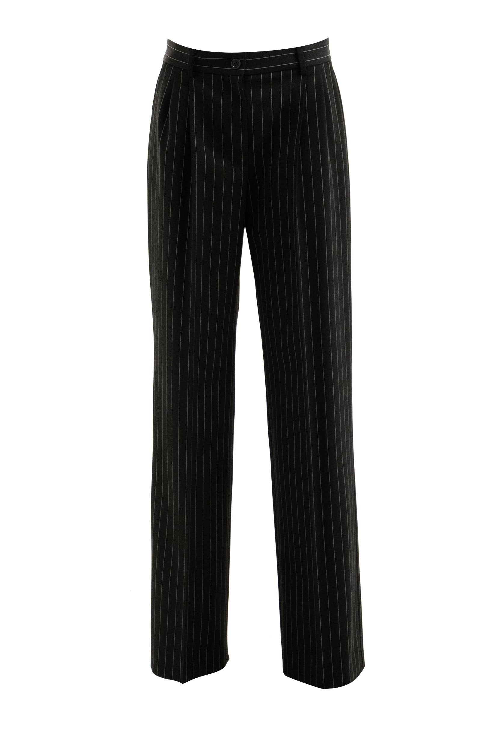 Pantalone gessato in lana di colore nero<BR/> FTC17T FRZAT S8051 DOLCE & GABBANA 