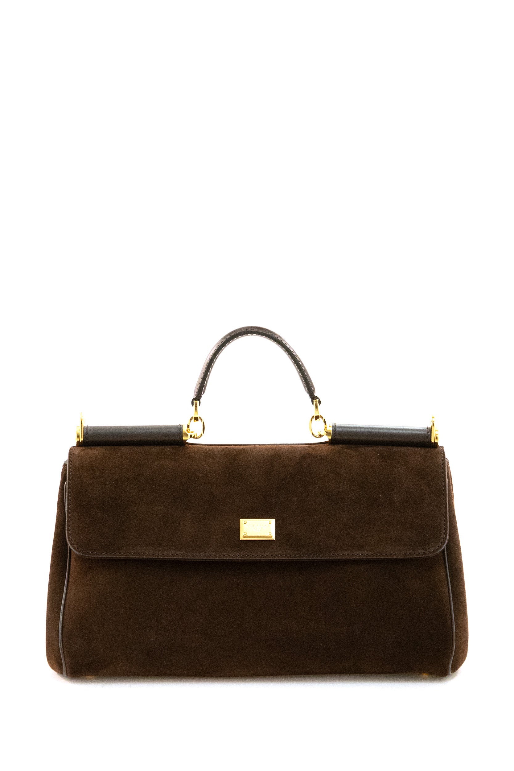 Borsa My Sicily a mano in suede color marrone BB7782 BO903 8M157 DOLCE & GABBANA 