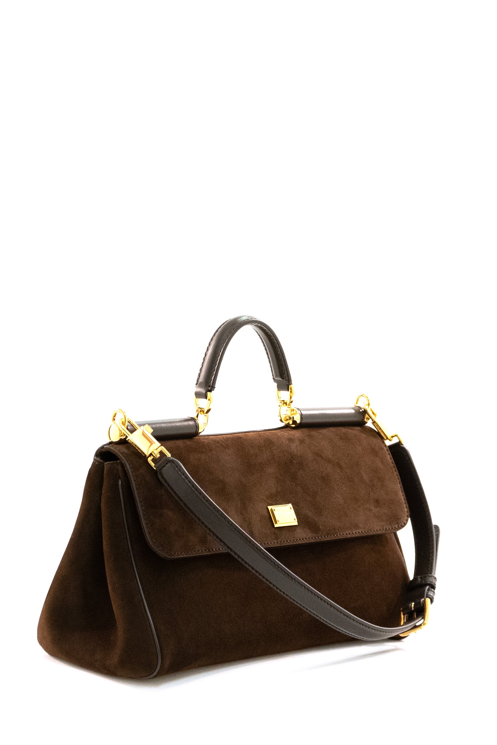Borsa My Sicily a mano in suede color marrone BB7782 BO903 8M157 DOLCE & GABBANA 