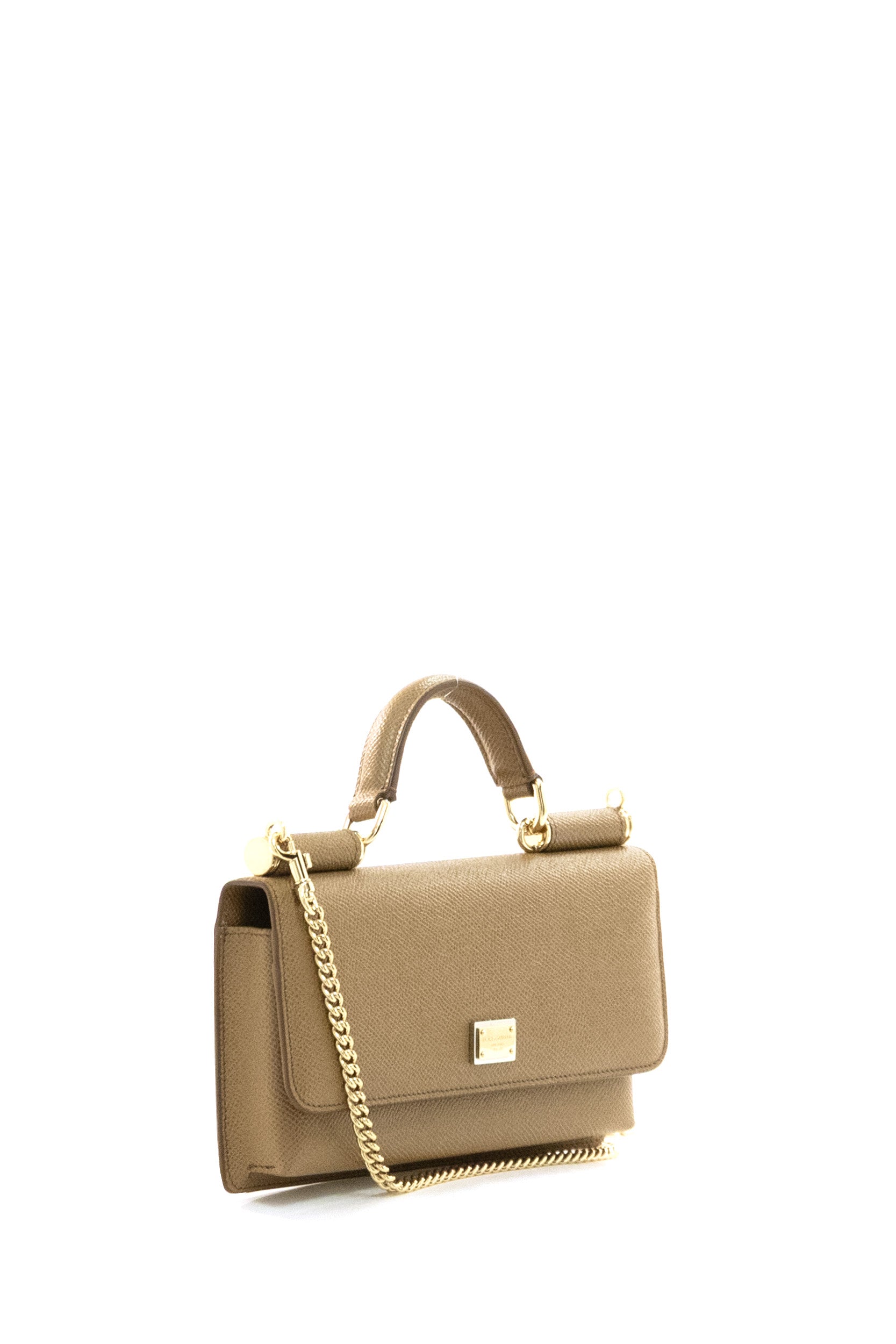 Minibag in pelle Dauphine color cammello<BR/> BI3280 A1001 8M417 DOLCE & GABBANA 