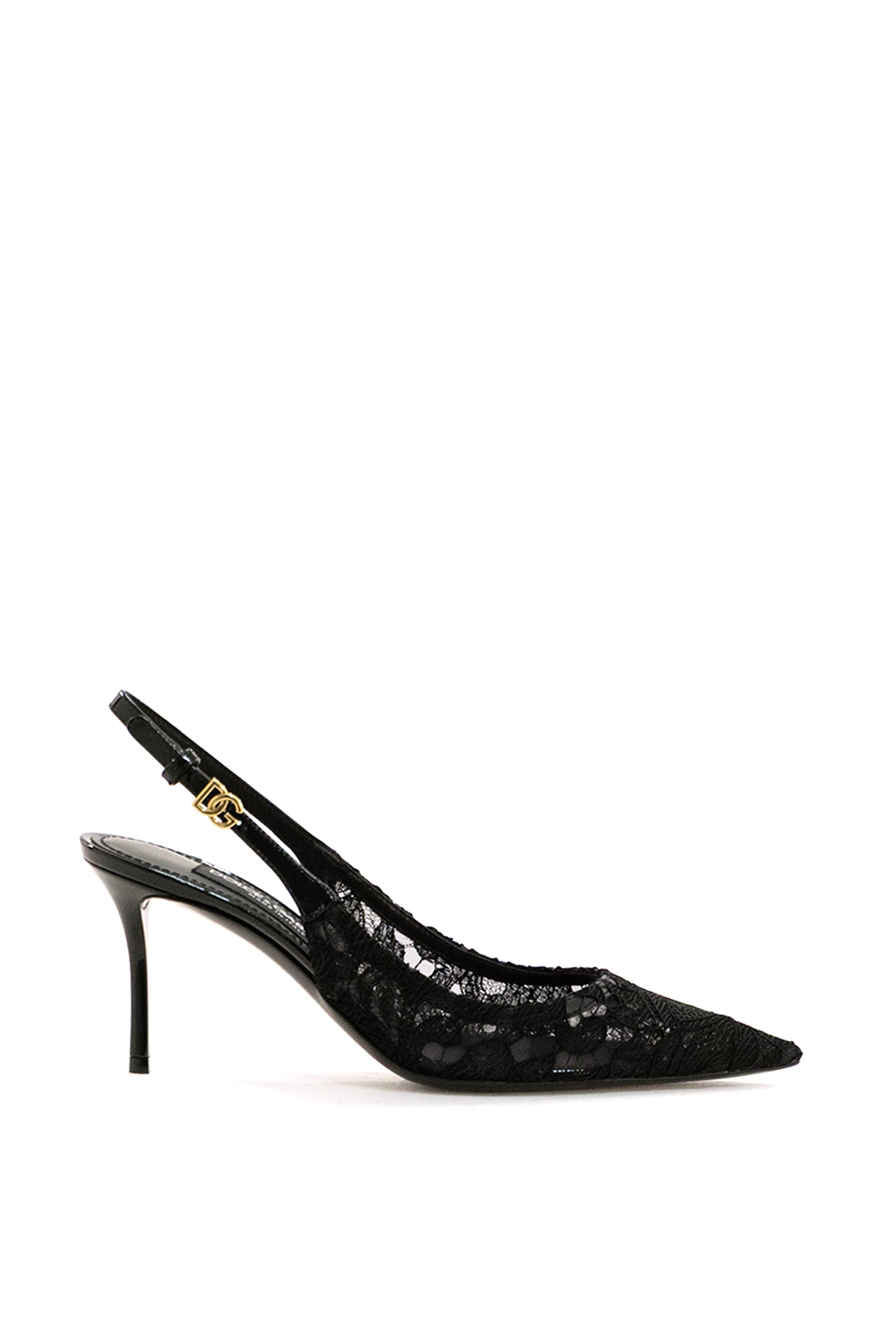 Slingbacks in pizzo di colore nero<BR/> CG1049 A0610 8B956 DOLCE & GABBANA 