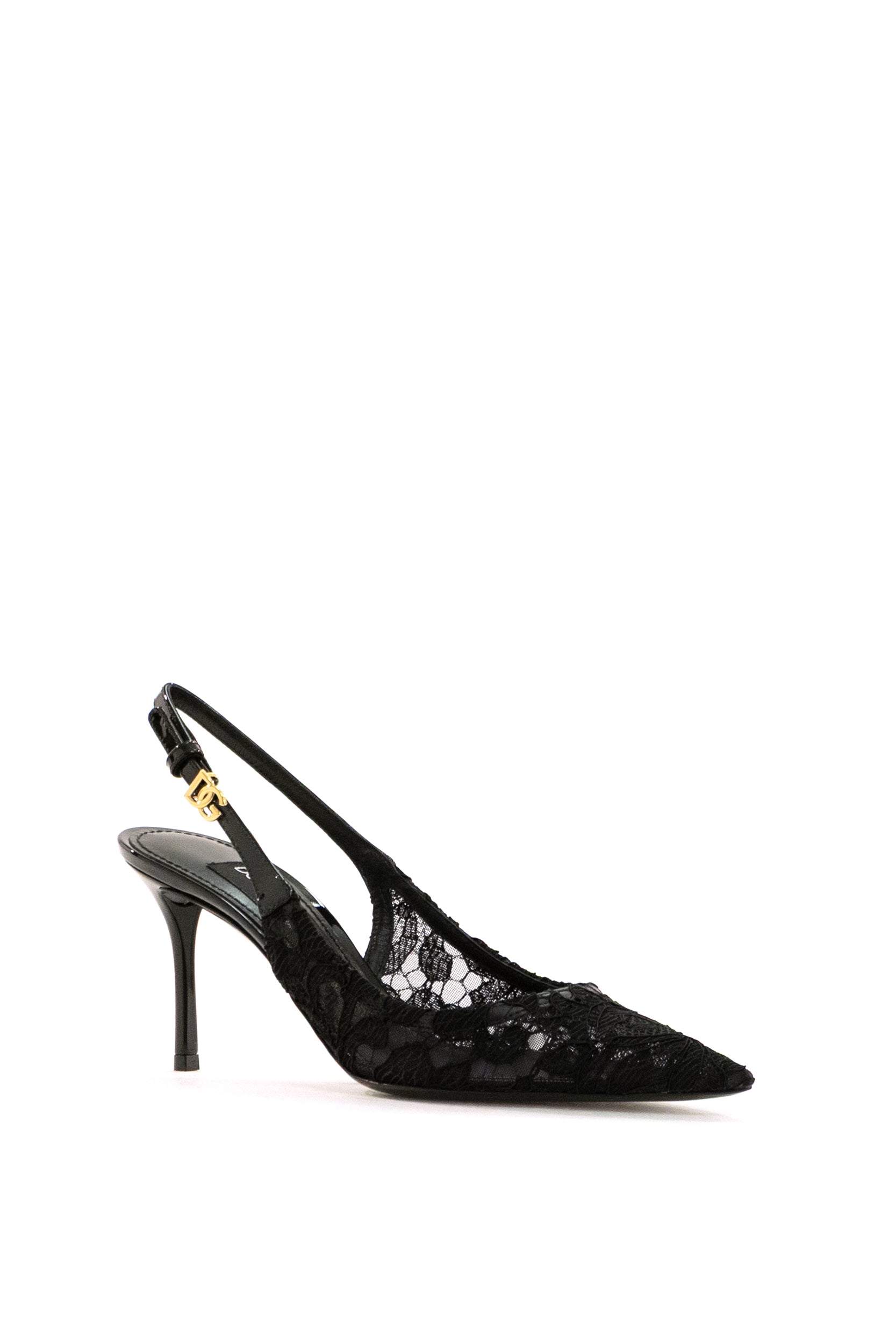 Slingbacks in pizzo di colore nero<BR/> CG1049 A0610 8B956 DOLCE & GABBANA 