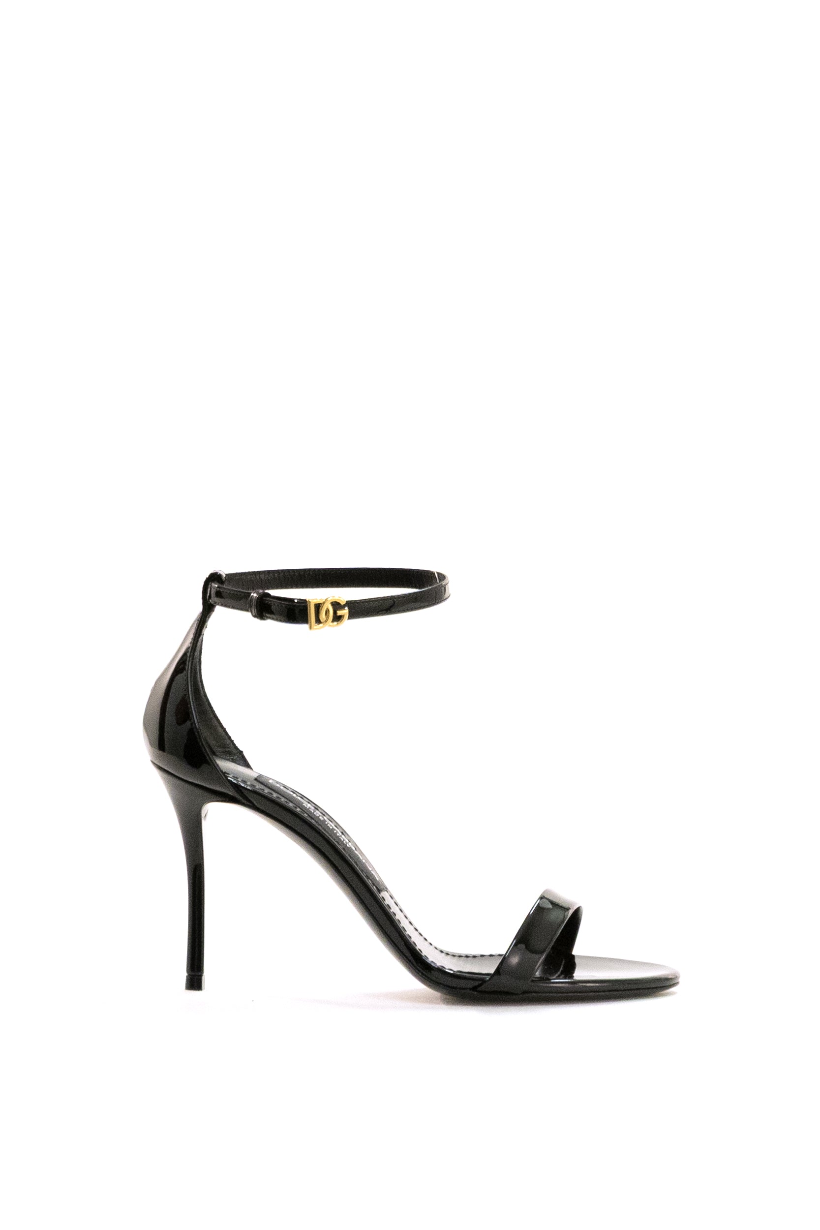 Sandali Keira in vernice di colore nero <BR/> CR2045 A1471 80999 DOLCE & GABBANA 