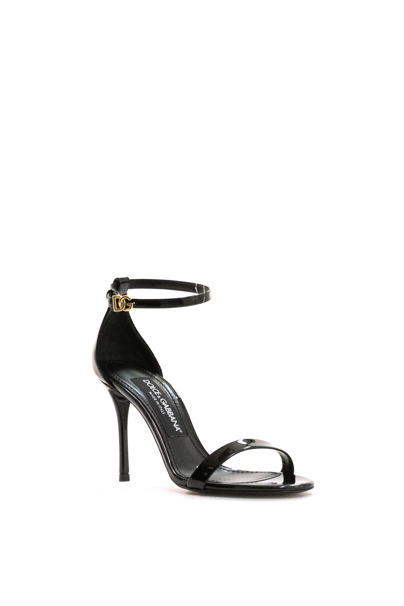 Sandali Keira in vernice di colore nero <BR/> CR2045 A1471 80999 DOLCE & GABBANA 