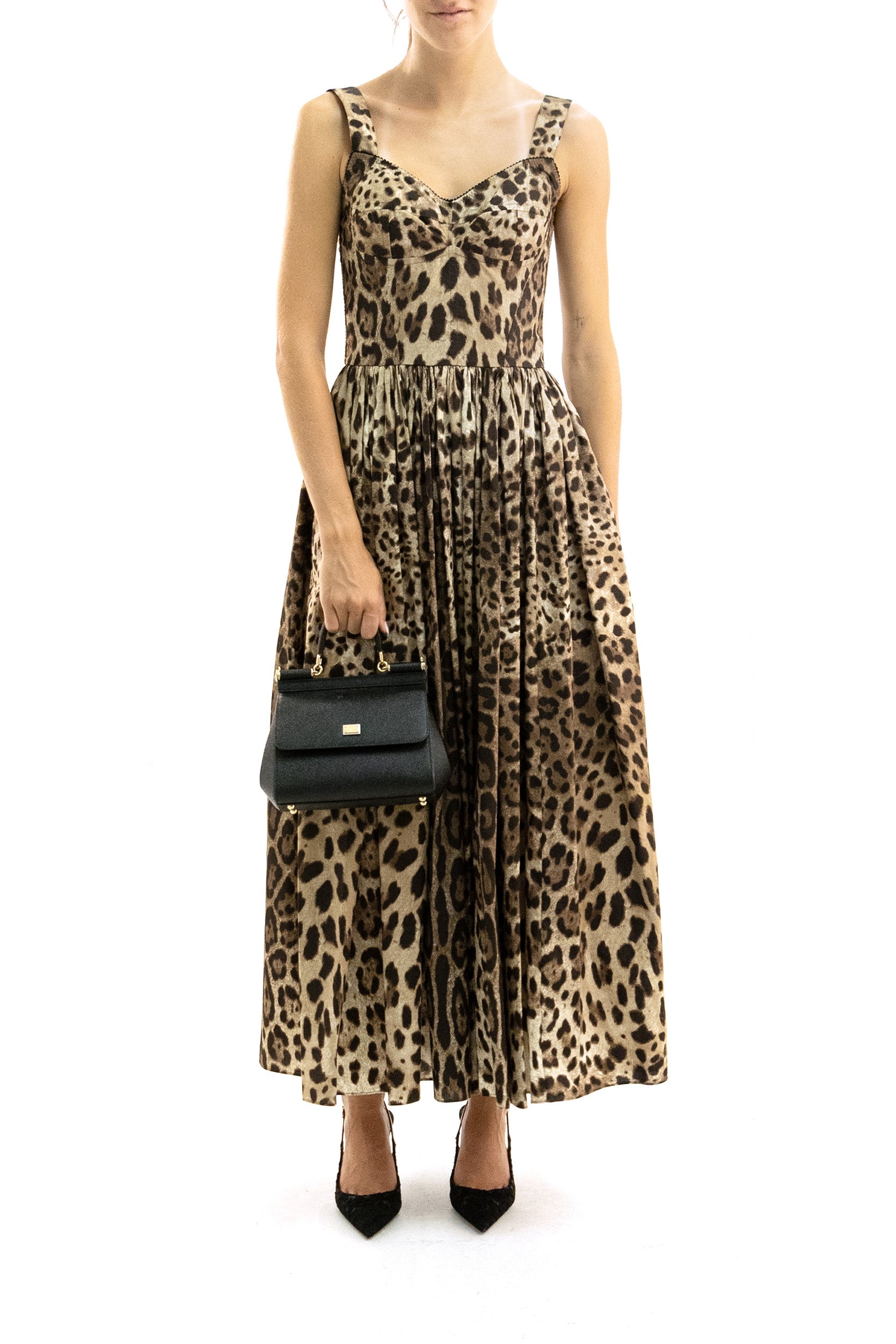 Abito lungo in popeline stampa leo<BR/> F6TTHT HS5E3 HY13M DOLCE & GABBANA 