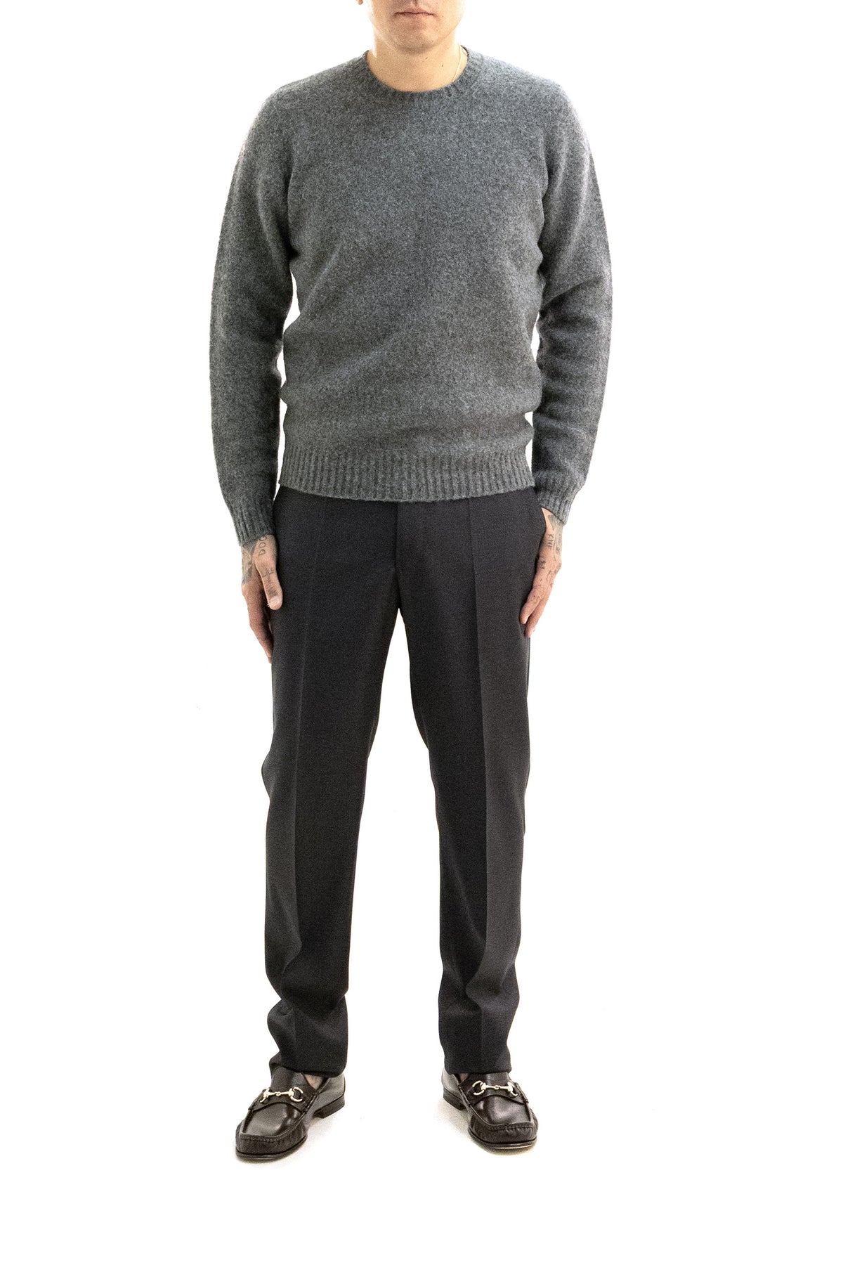 DRUMOHR Grey wool pullover, Grigio, view 2