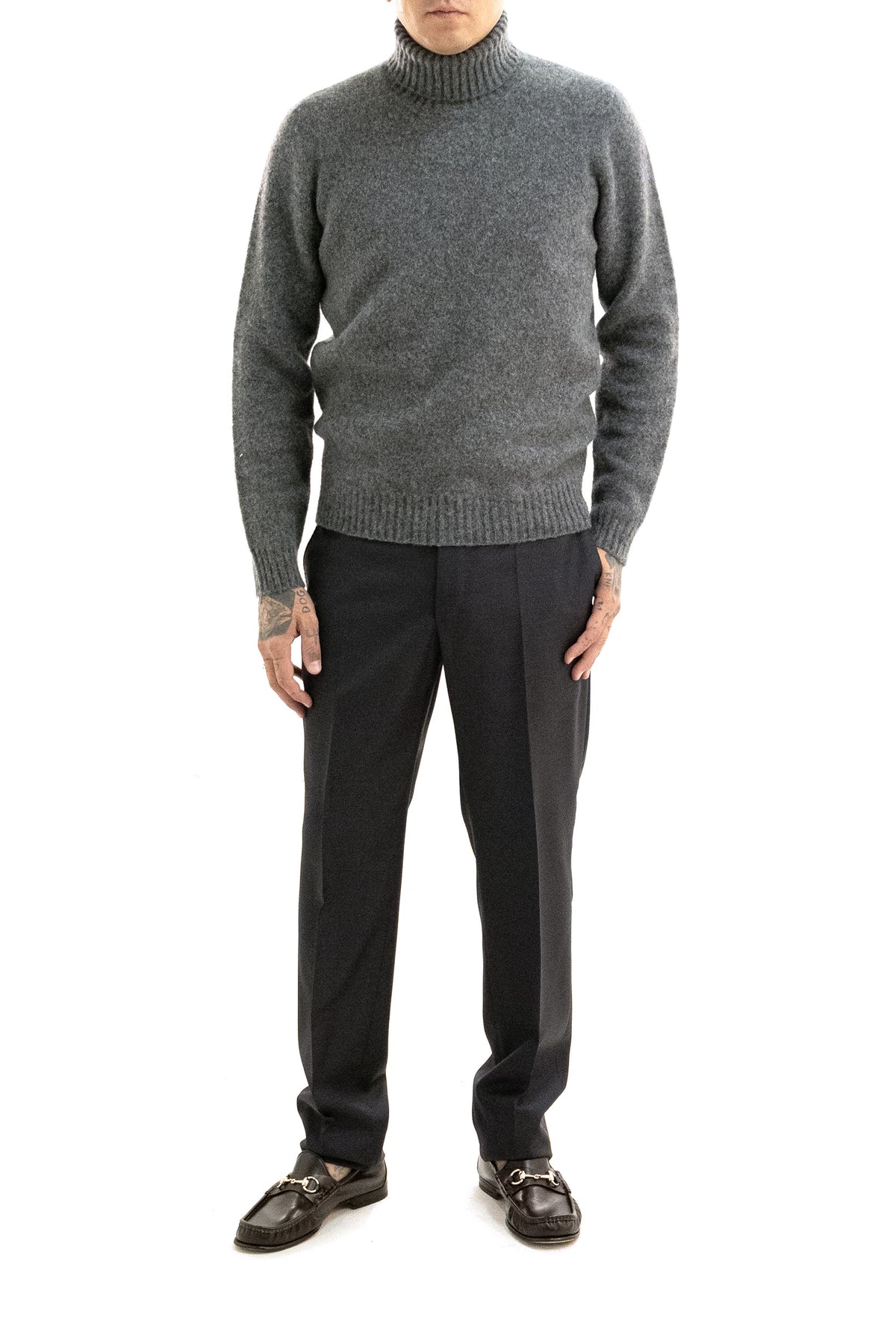 DRUMOHR Grey wool pullover, Grigio, view 2