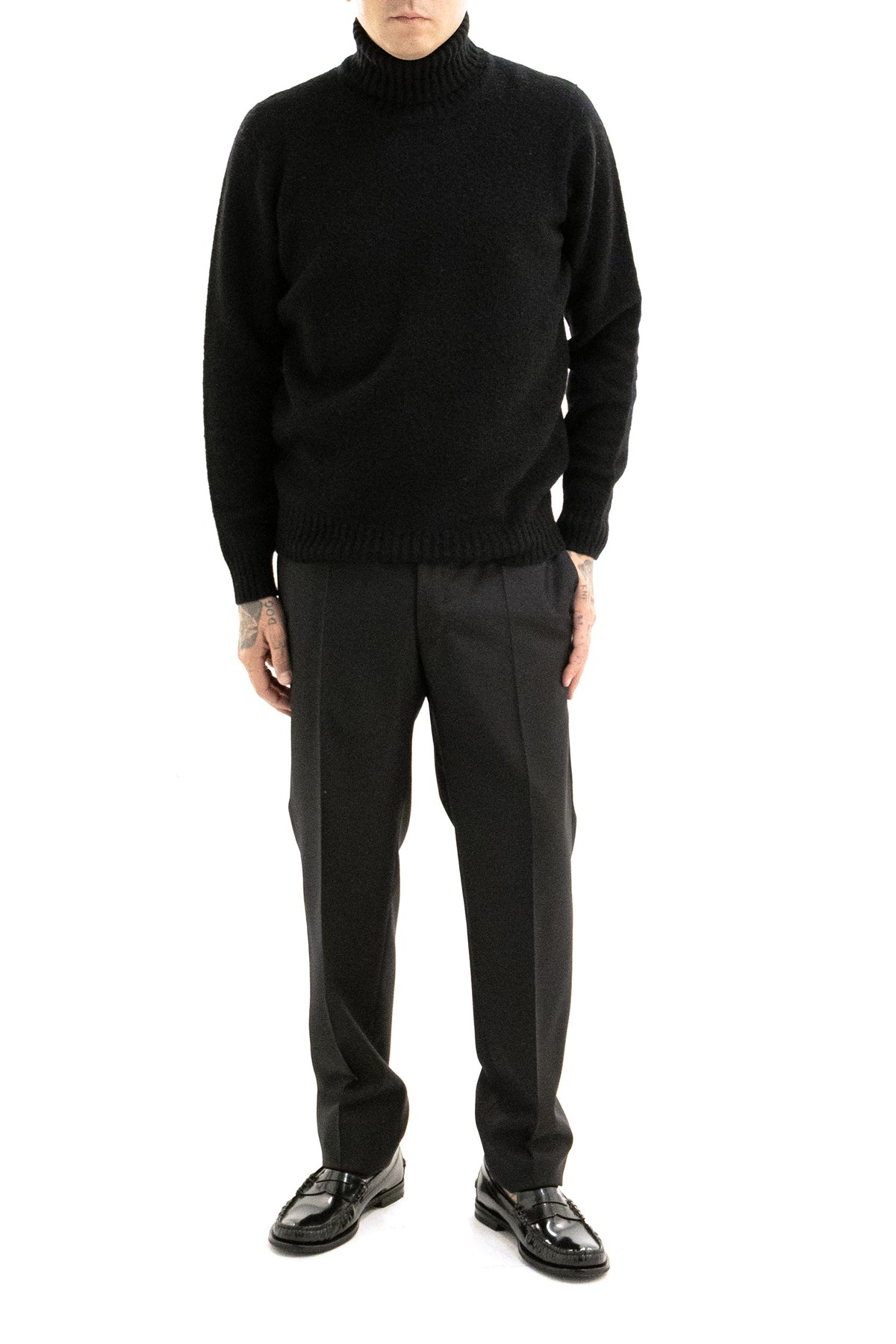 DRUMOHR Pullover in lana di colore nero, vista 2