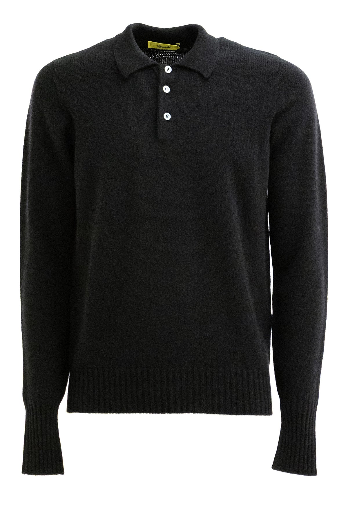 DRUMOHR Pullover a polo in lana color nero