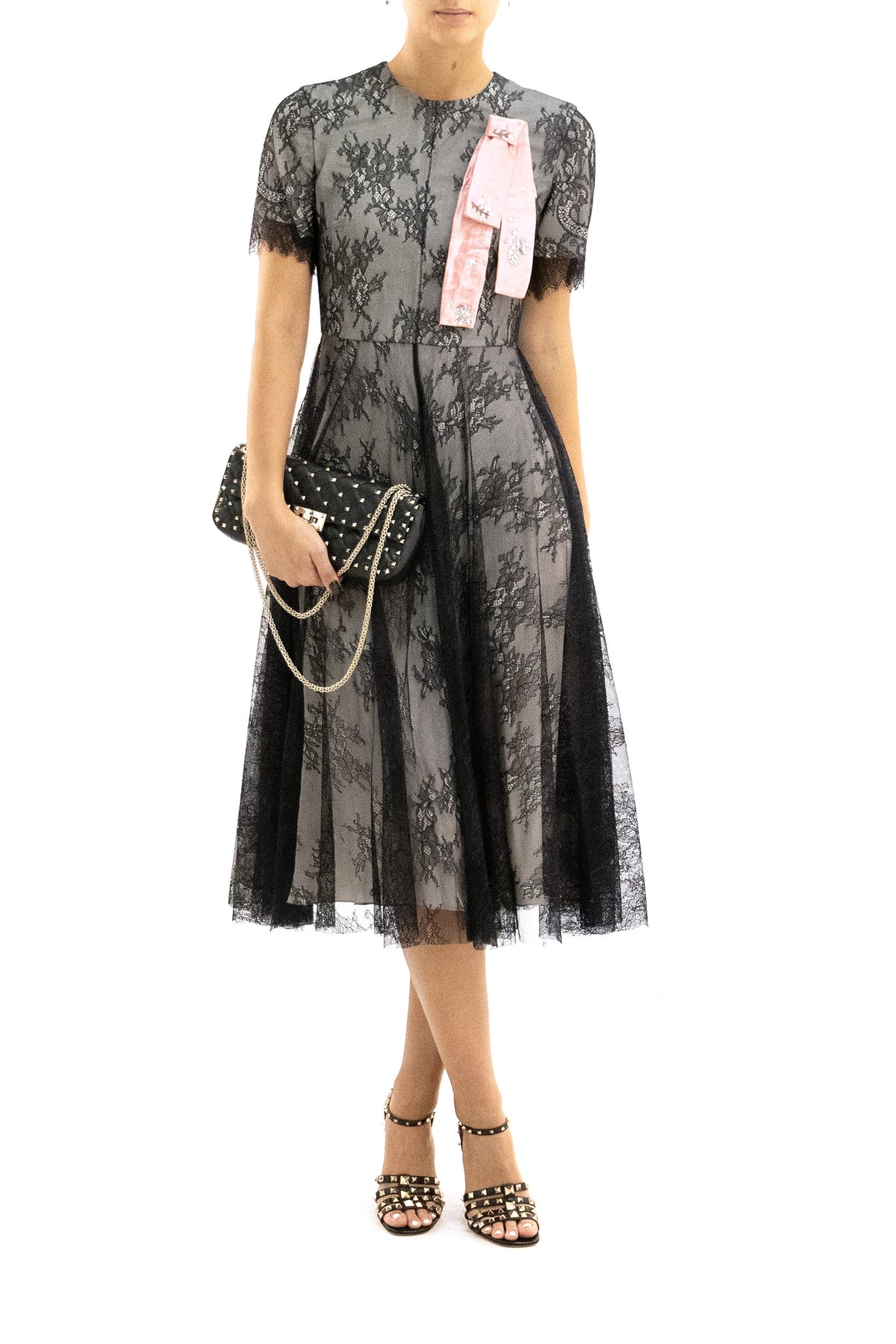 ERDEM Abito in pizzo di colore nero, vista 2