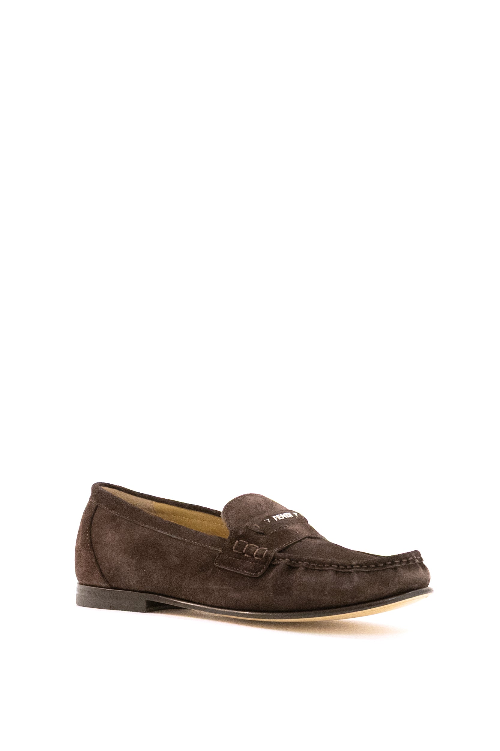 Mocassini Fendi Scrunch in suede di colore marrone<BR/> 7D1995 QK9 F1UV7 FENDI 