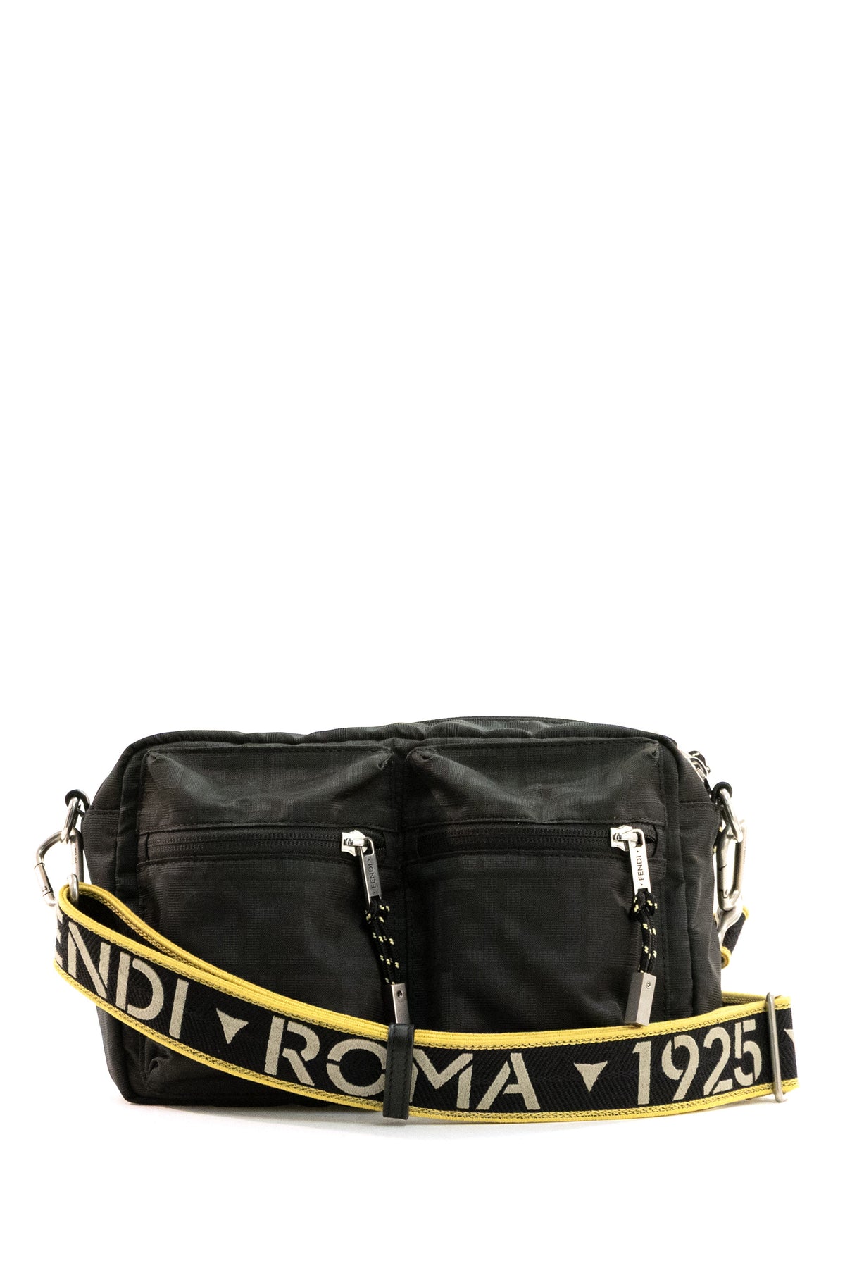 FENDI Borsa Camera Case in tessuto Superlight FF Zucca di colore nero