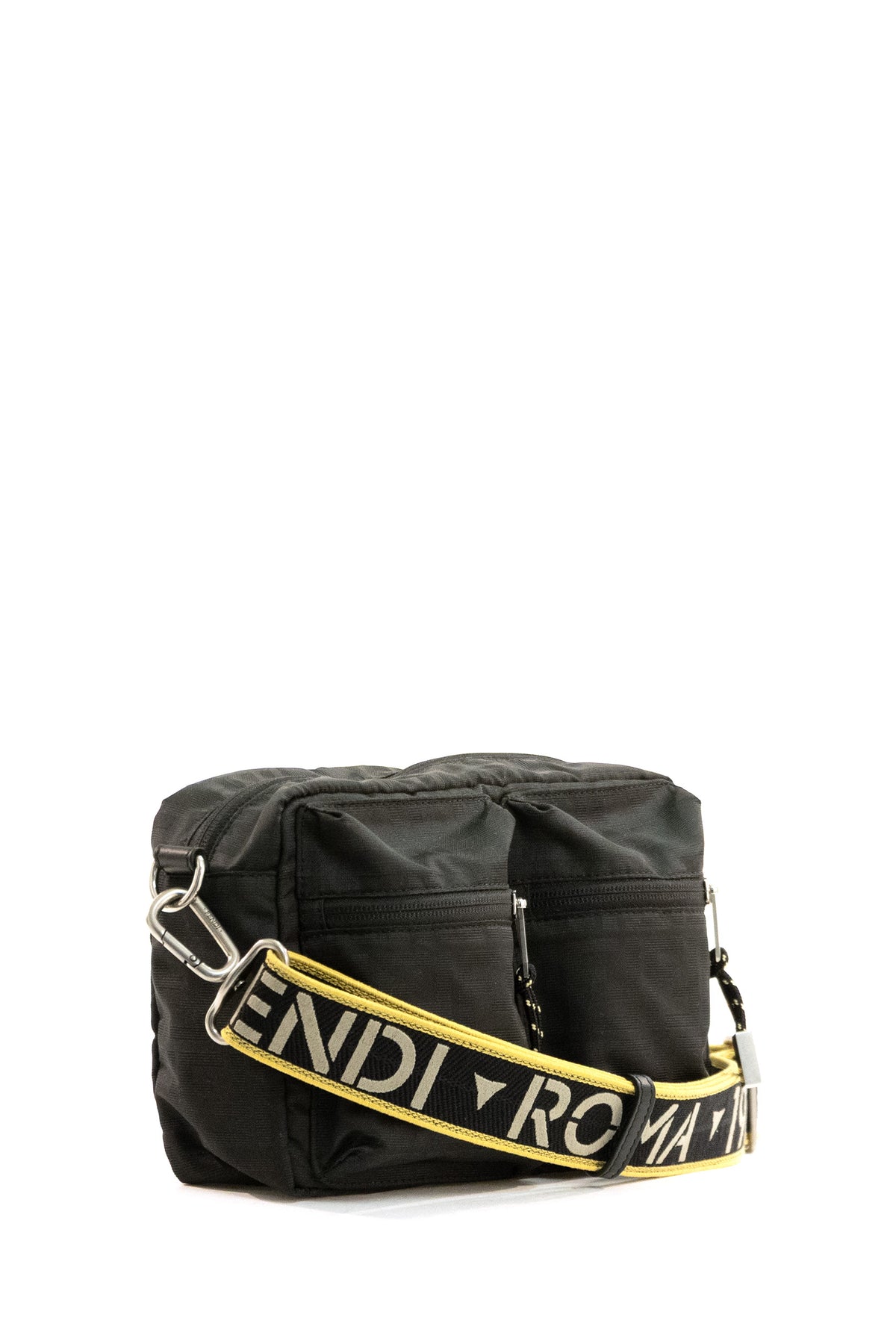 FENDI Borsa Camera Case in tessuto Superlight FF Zucca di colore nero, vista 2