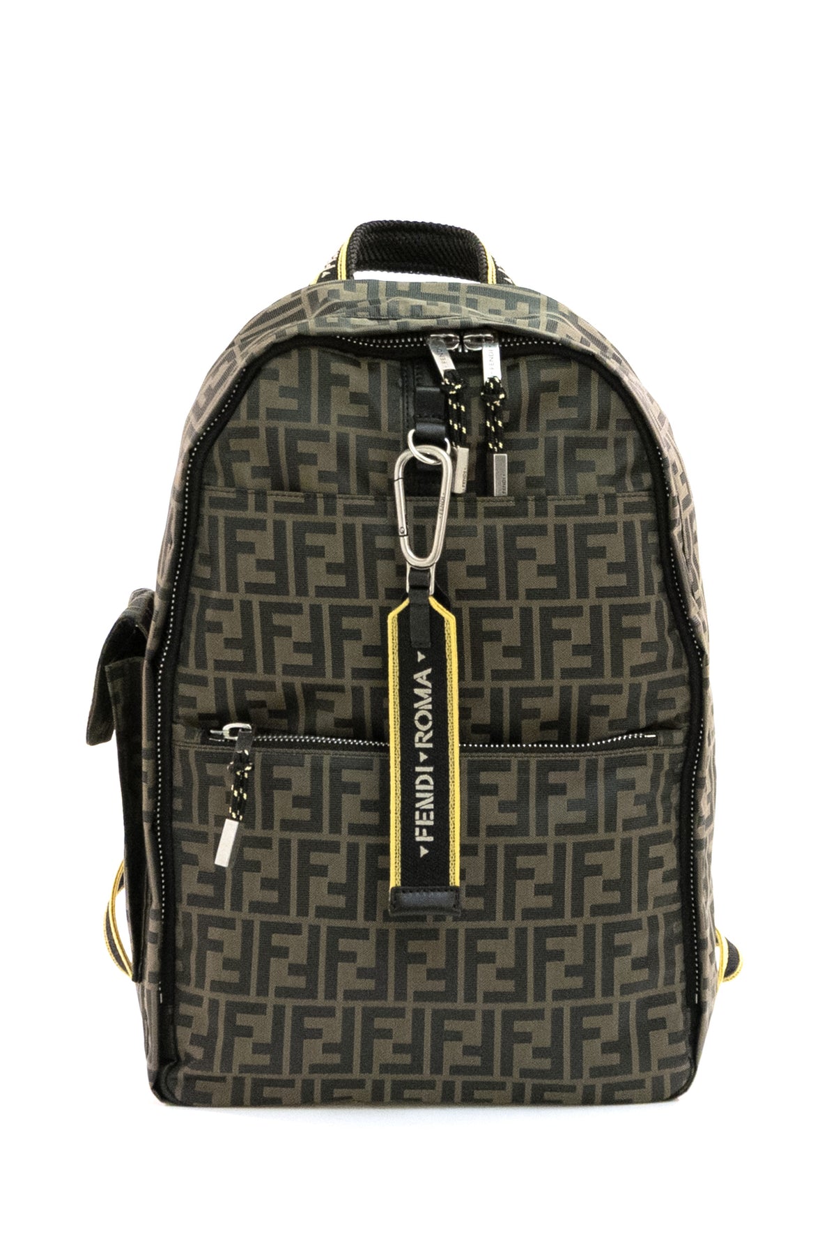 FENDI Zaino Climb in in tessuto Superlight FF Zucca di colore marrone, Nero/marrone