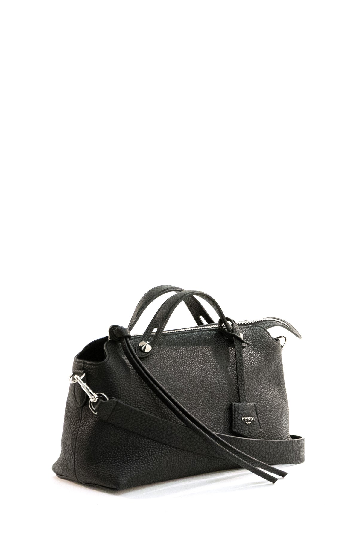 FENDI Borsa By The Way Soft Media in Cuoio Romano colore nero, vista 2