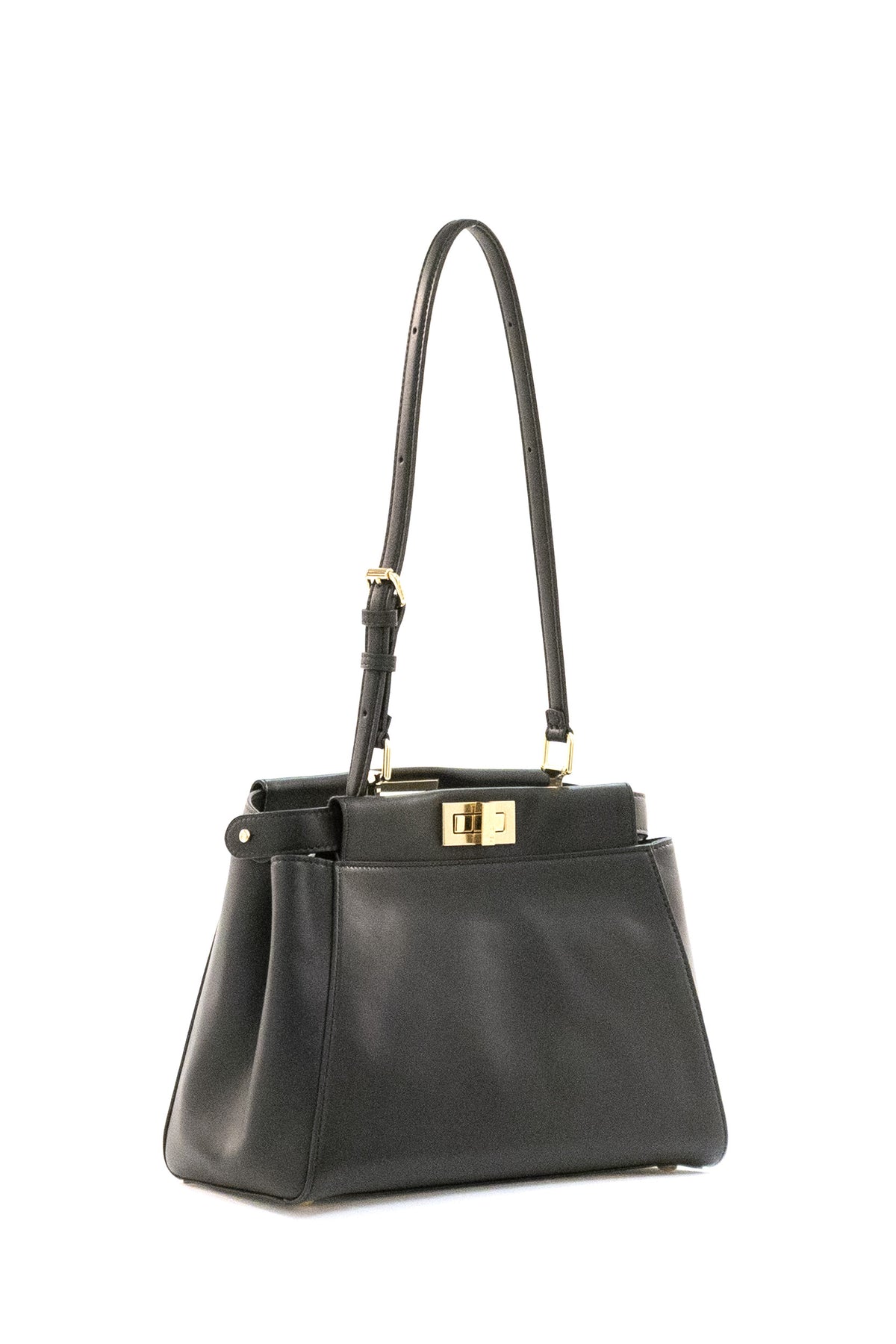 FENDI Borsa My Peekaboo in pelle di colore nero, vista 2