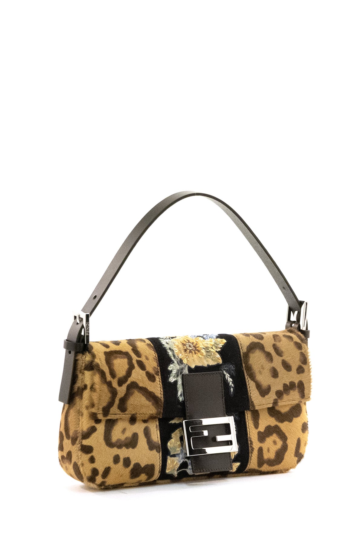 FENDI Borsa Baguette® 26424 in effetto cavallino stampa giaguaro con ricamo, Beige/marrone, vista 2