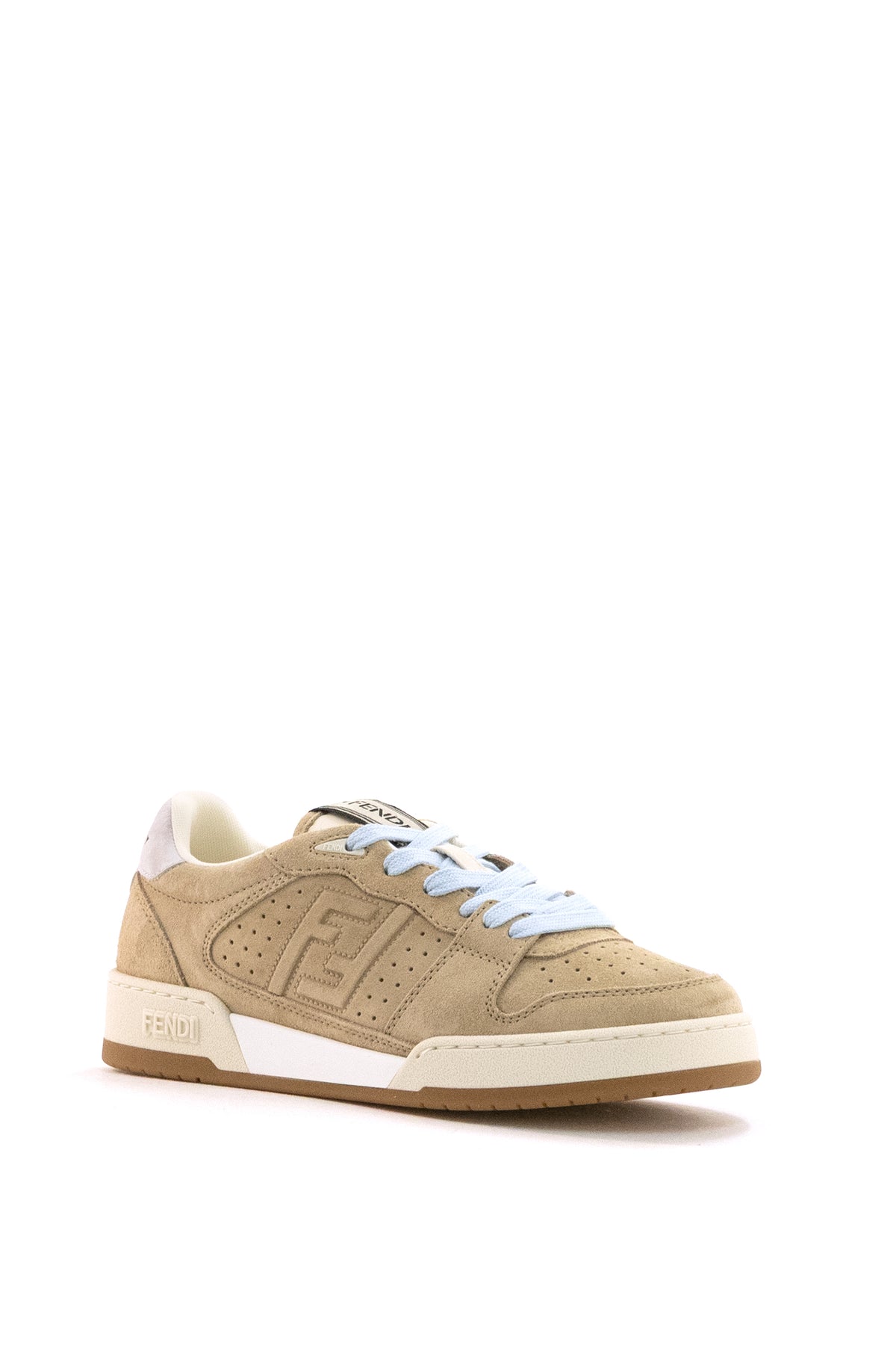 FENDI Match beige suede sneakers, White, view 2