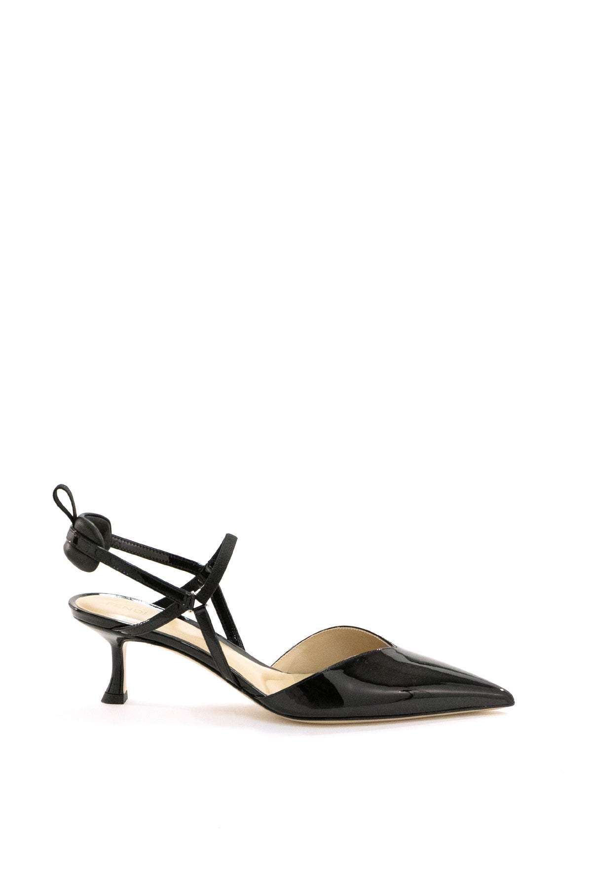FENDI Nude patent leather Very Colibrì slingbacks, Nero