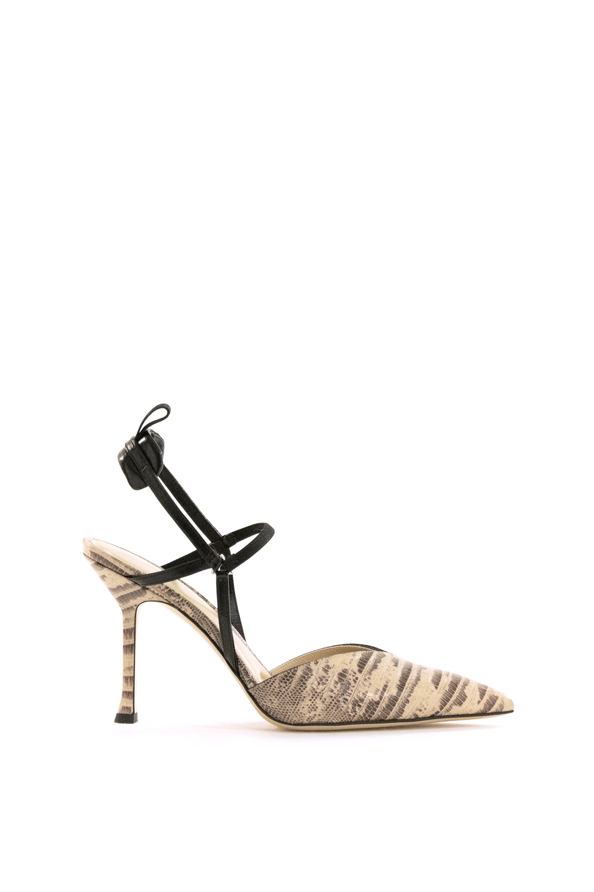 FENDI Very Colibrì slingbacks in leather with a Tejus print in shades of pink and black, Rosa/nero