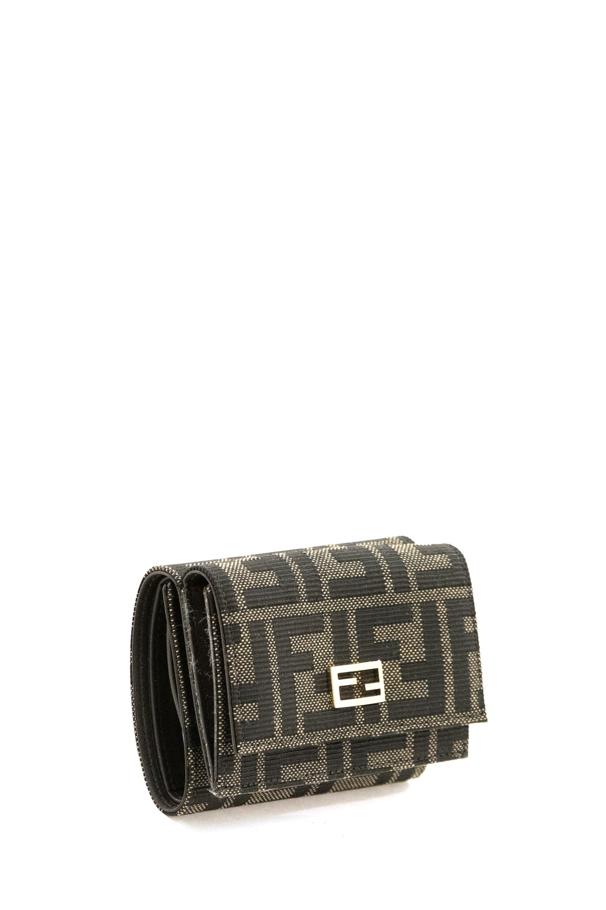 FENDI Brown FF Zucca jacquard compact wallet, Marrone, view 2
