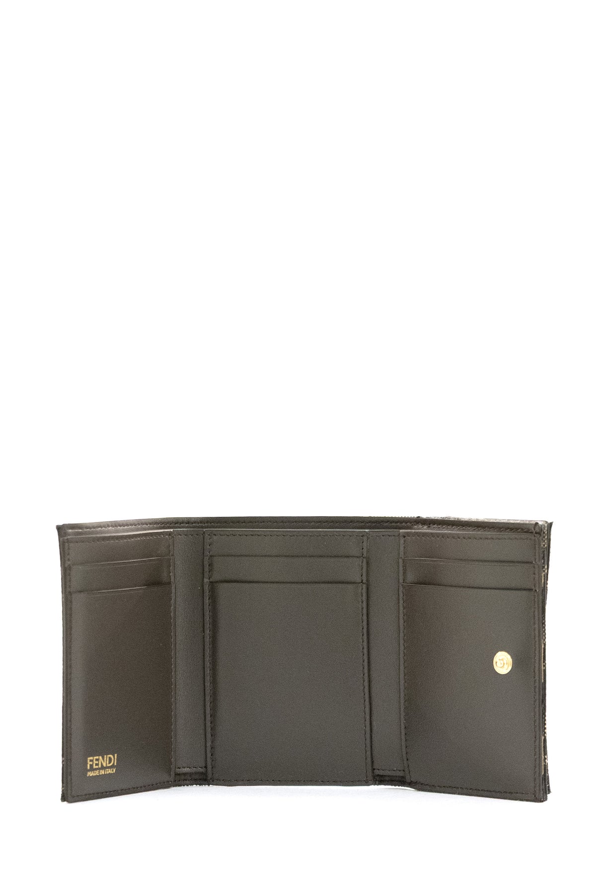 FENDI Brown FF Zucca jacquard compact wallet, Marrone, view 3