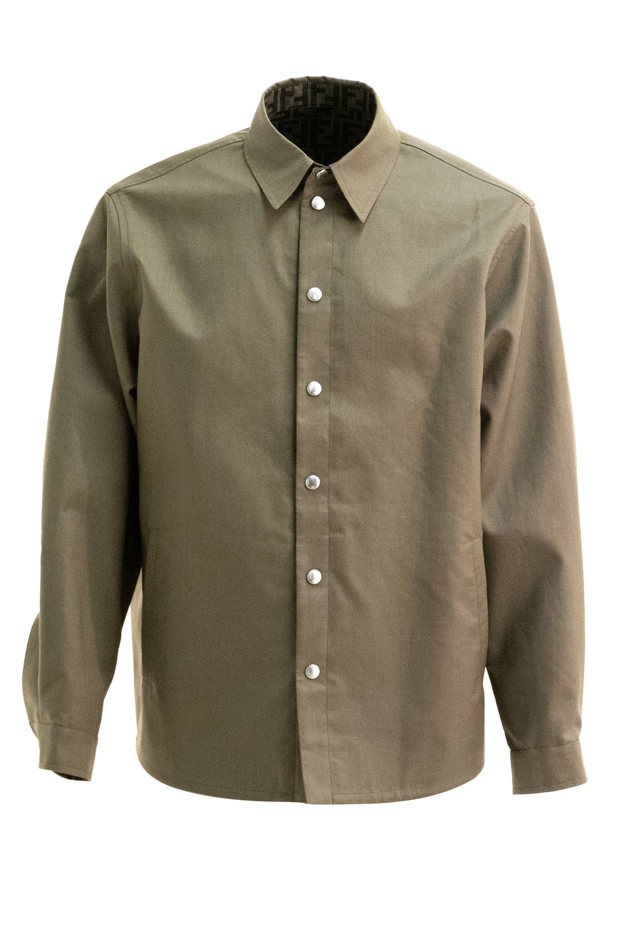 FENDI Olive green Mackintosh fabric blouson, Marrone/verde