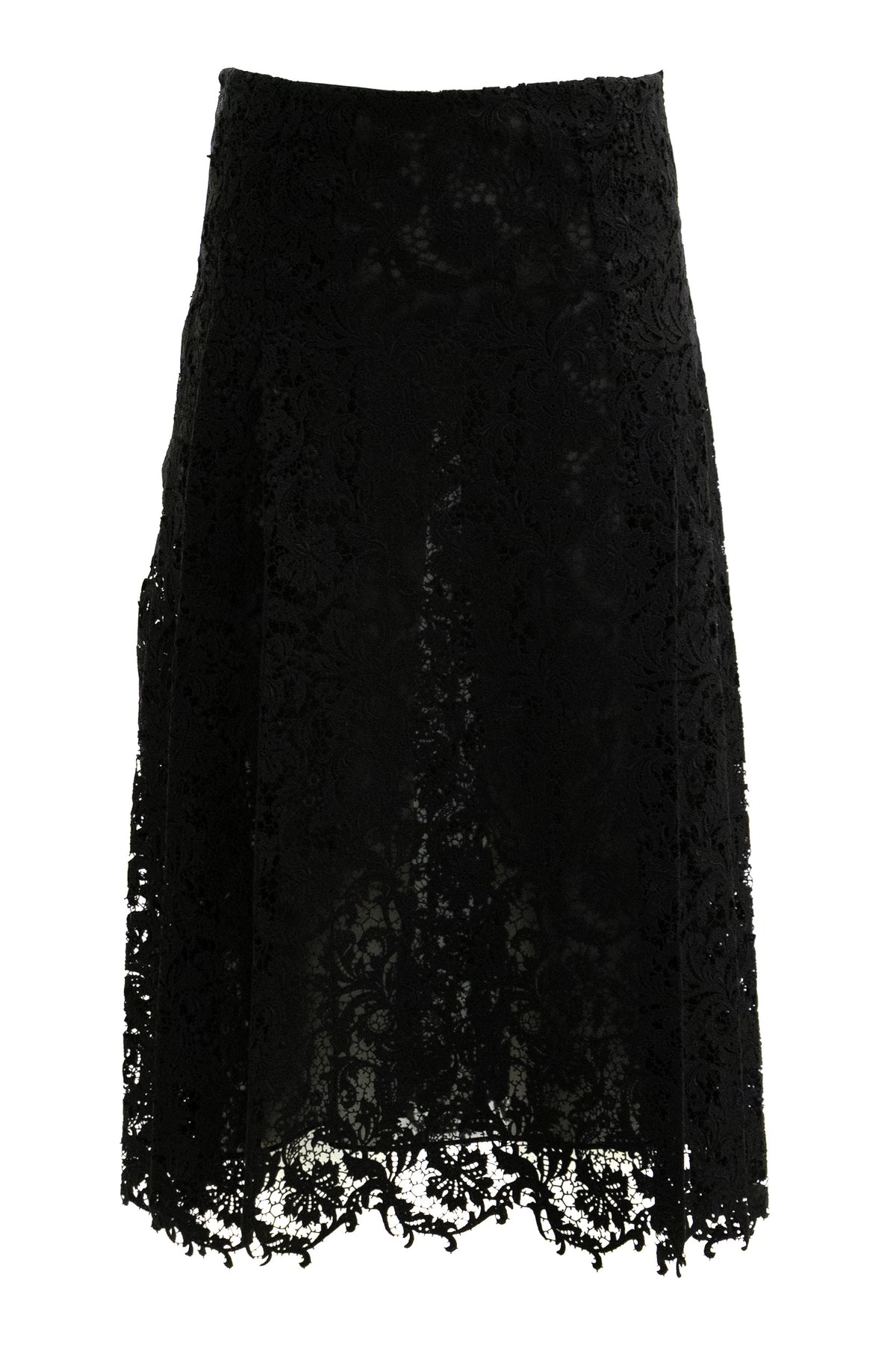 FENDI Black macramé lace skirt