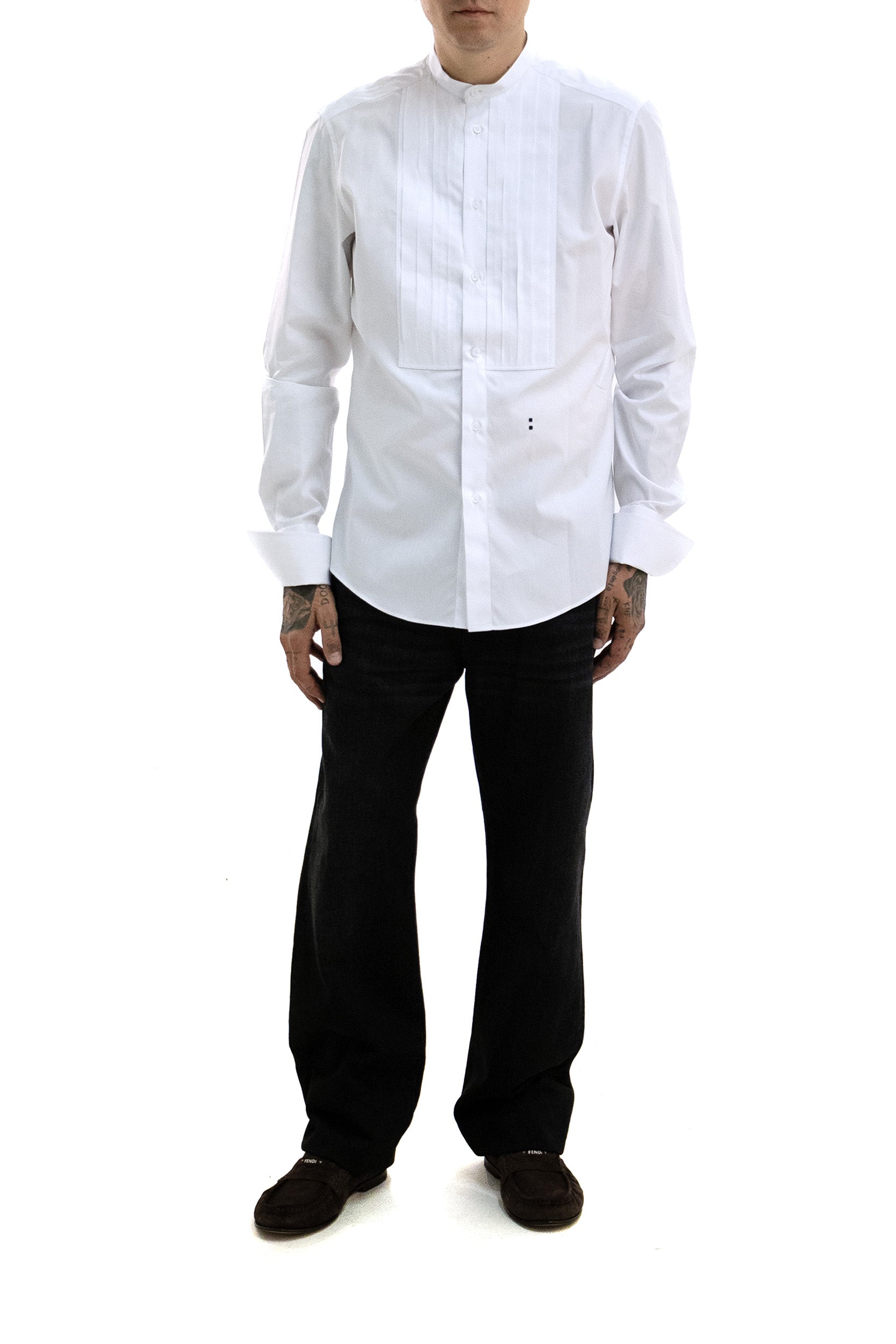 Camicia in popeline di colore bianco<BR/> FS1377 AMVL F0QA0 FENDI 