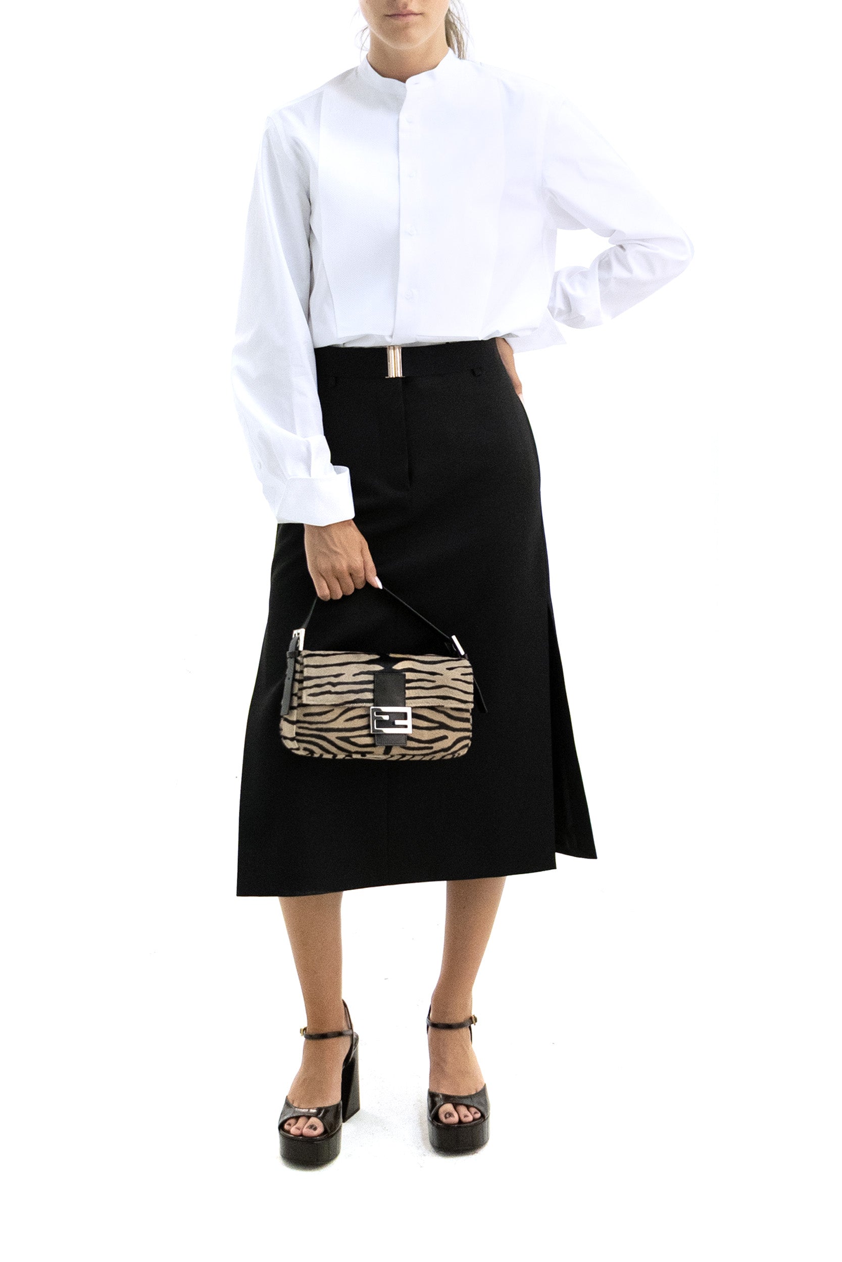 Camicia in Popeline bianco<BR/> FS8390 AMVL F0QA0 FENDI 